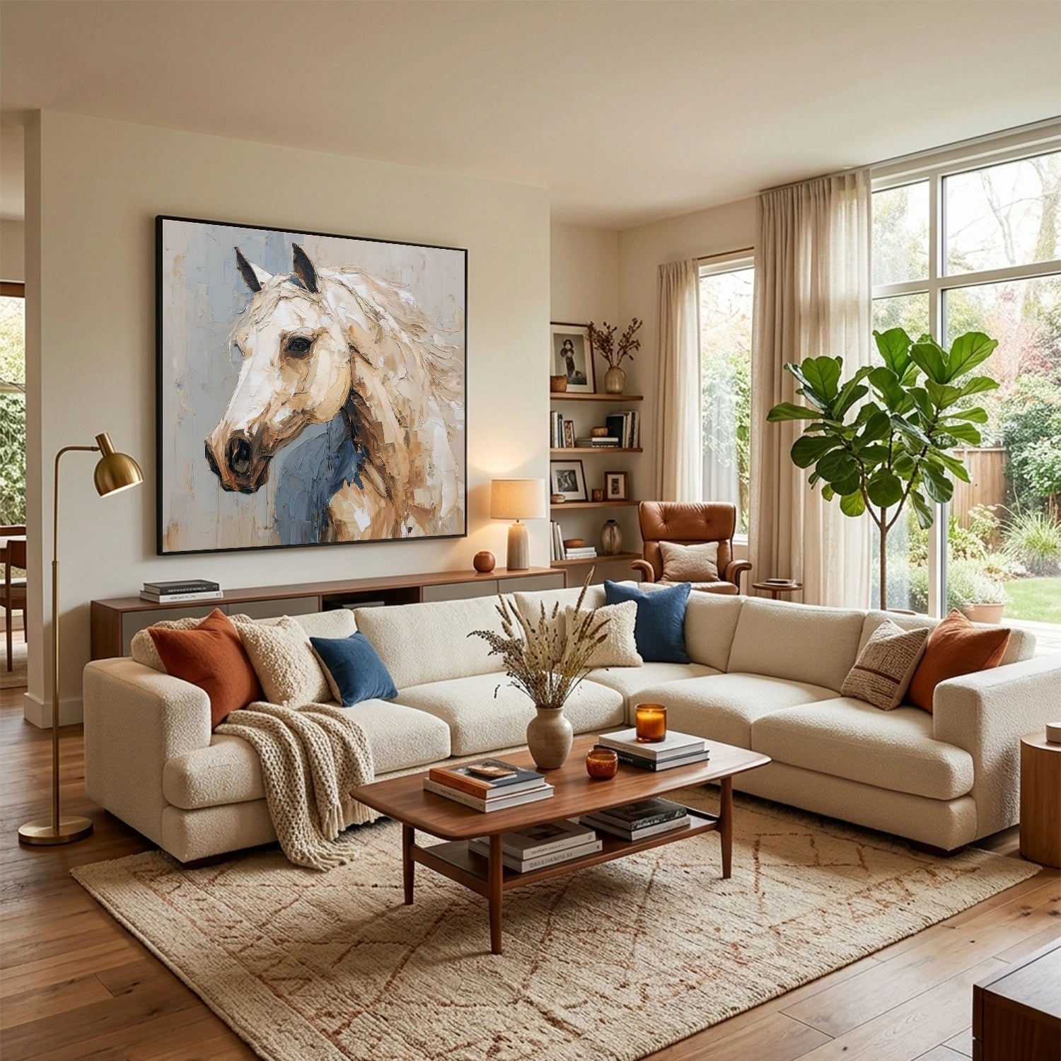 Abstract Animal Art Horse Textured Wall Art #AT091