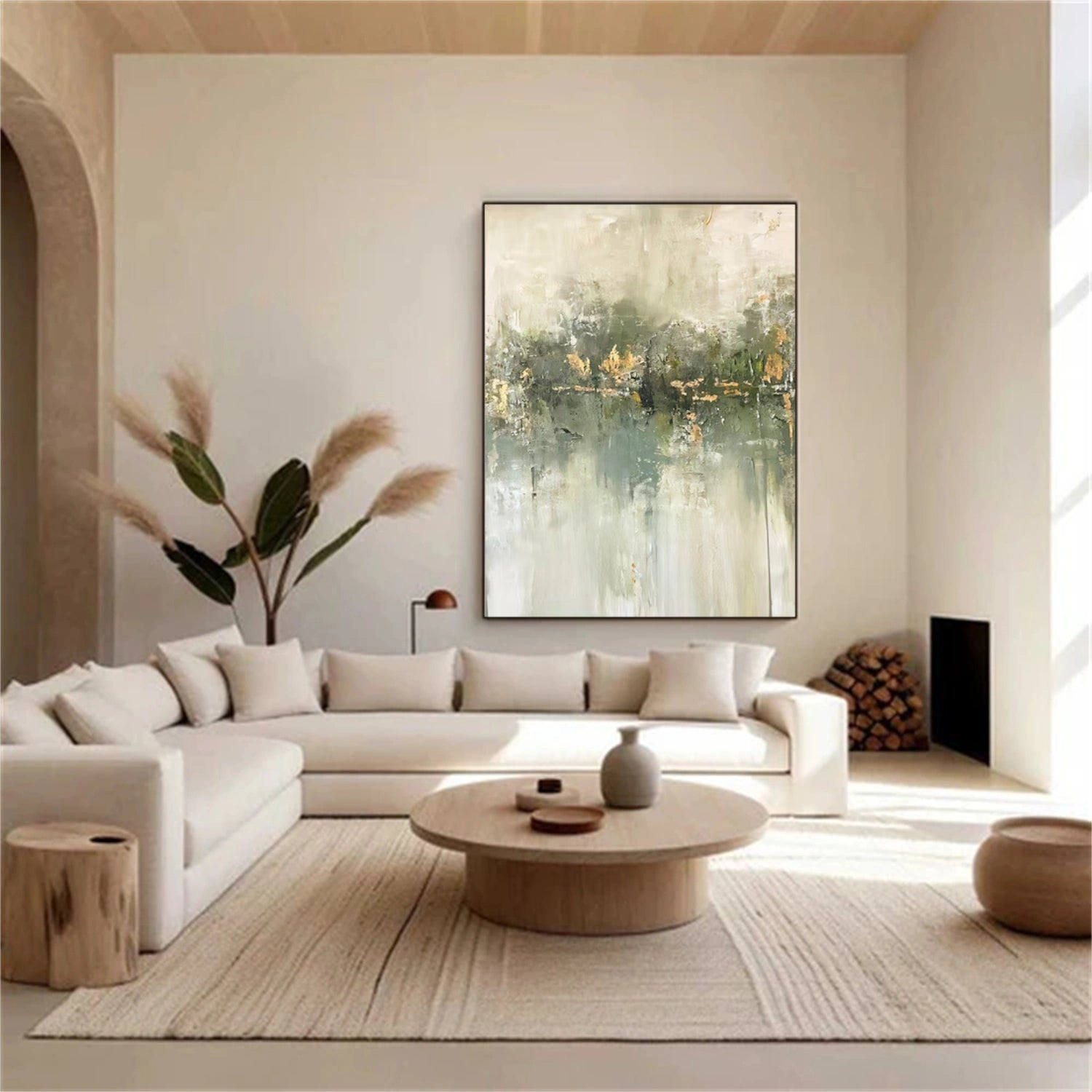 Green Abstract Wall Art #AW095