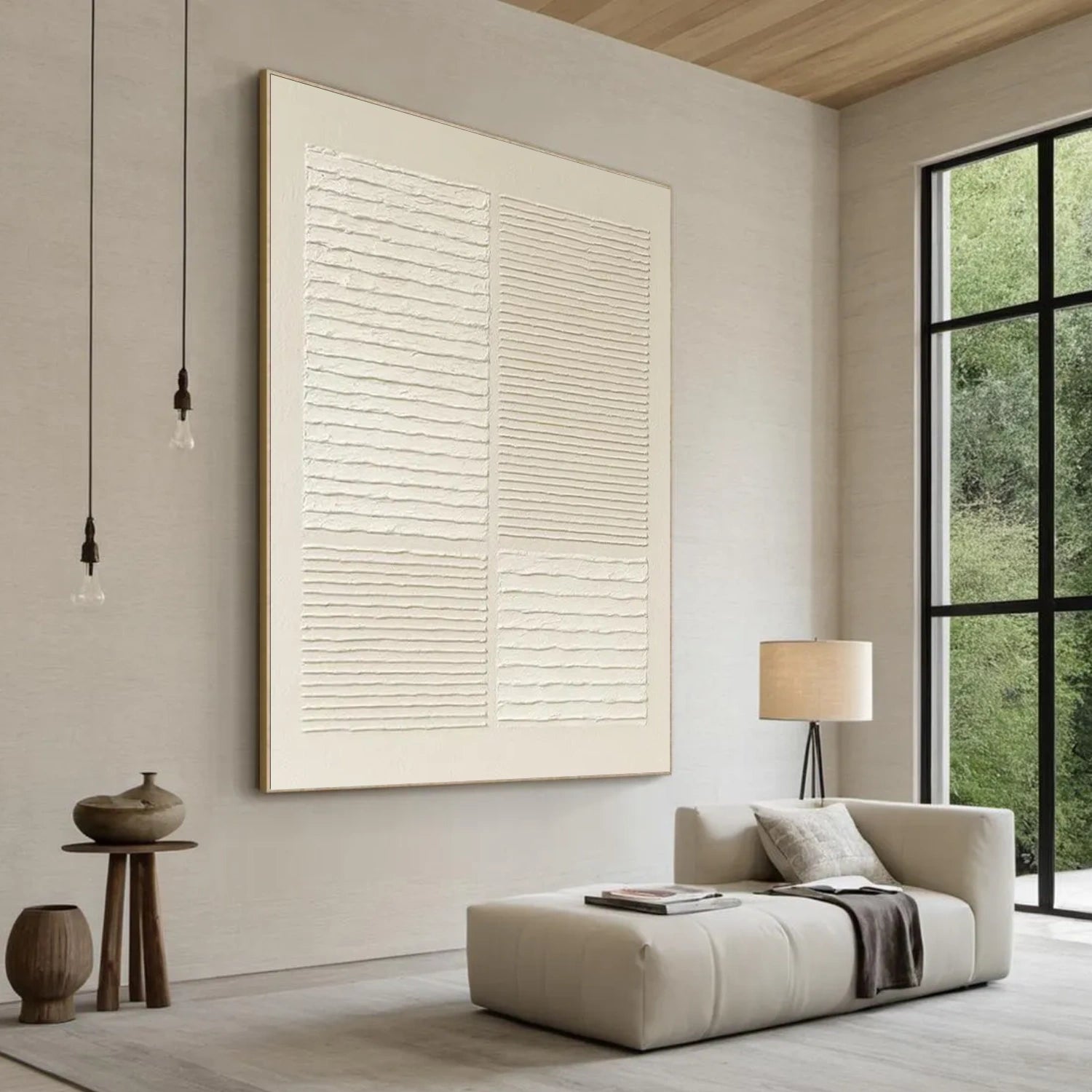 Beige & Brown Textured Minimalist Wall Art #BM036