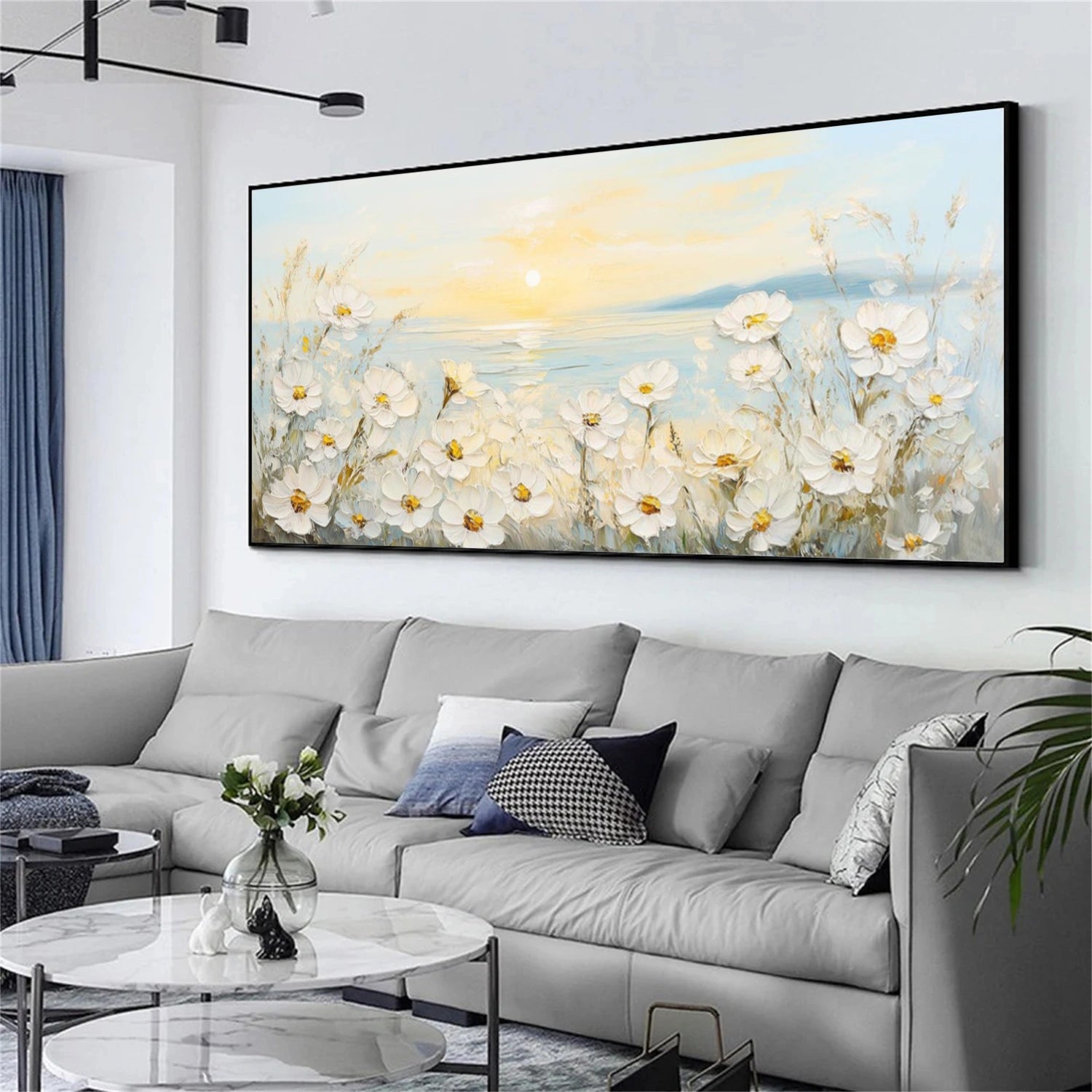 Tree And Flower Abstract Textured  Wall Art #TF191