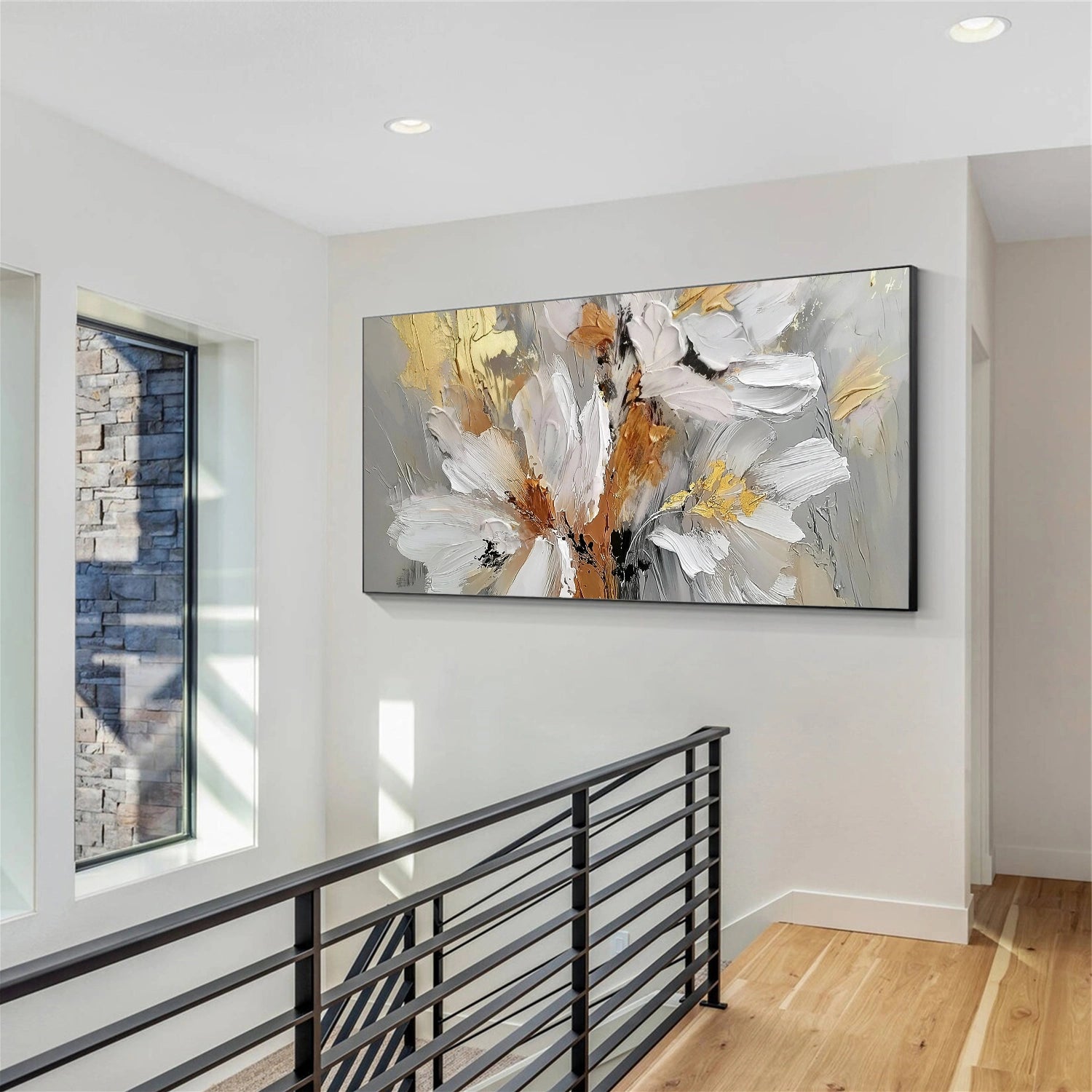 Tree And Flower Abstract Textured  Wall Art #TF186