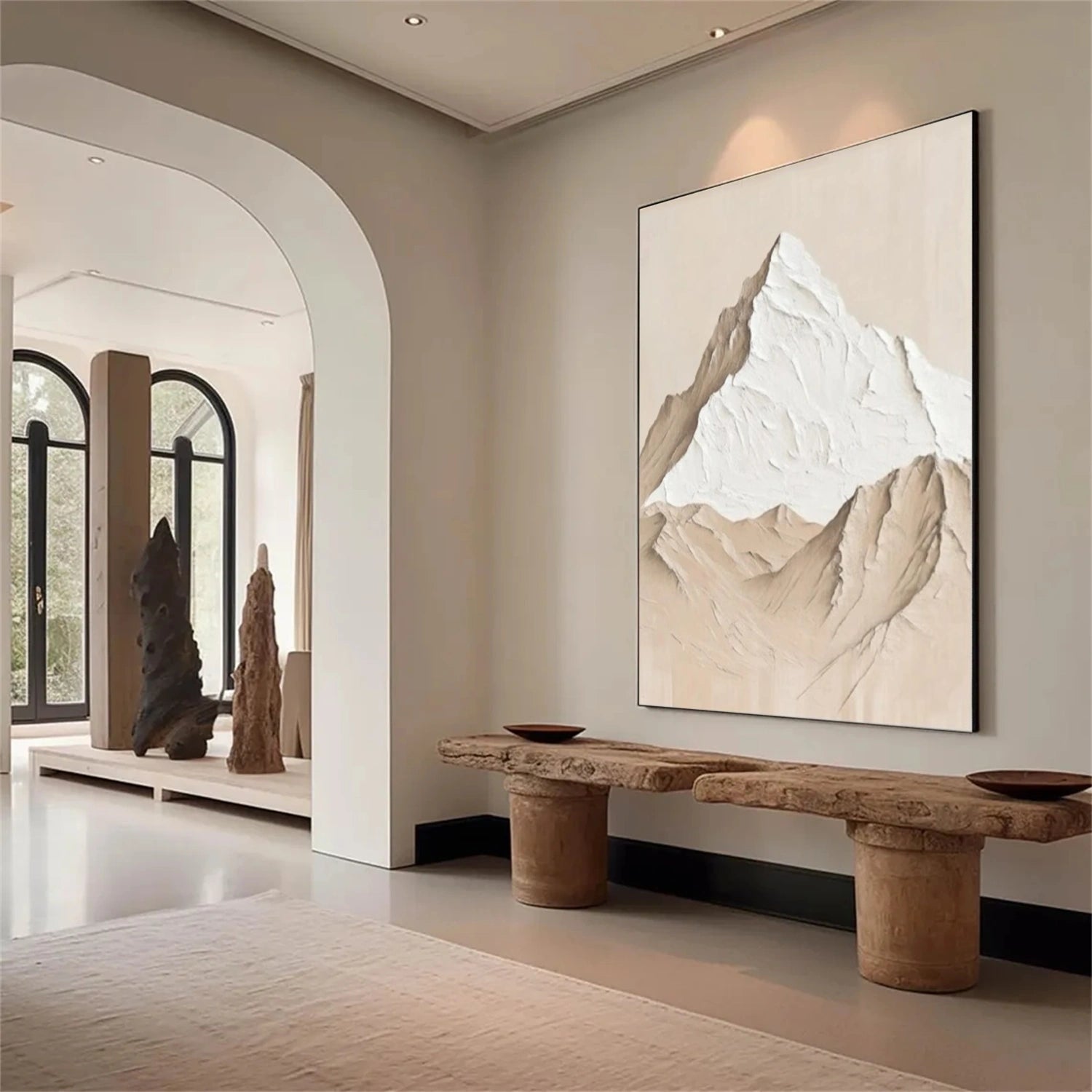 Minimalist Mountain Textured  Canvas Art #WT241