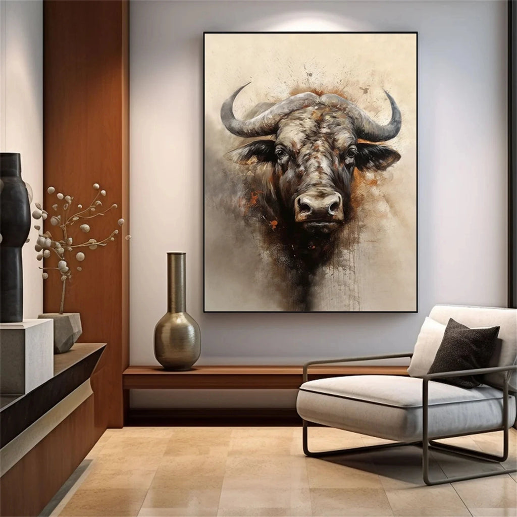 Abstract Animal Buffalo Wall Art #AT035