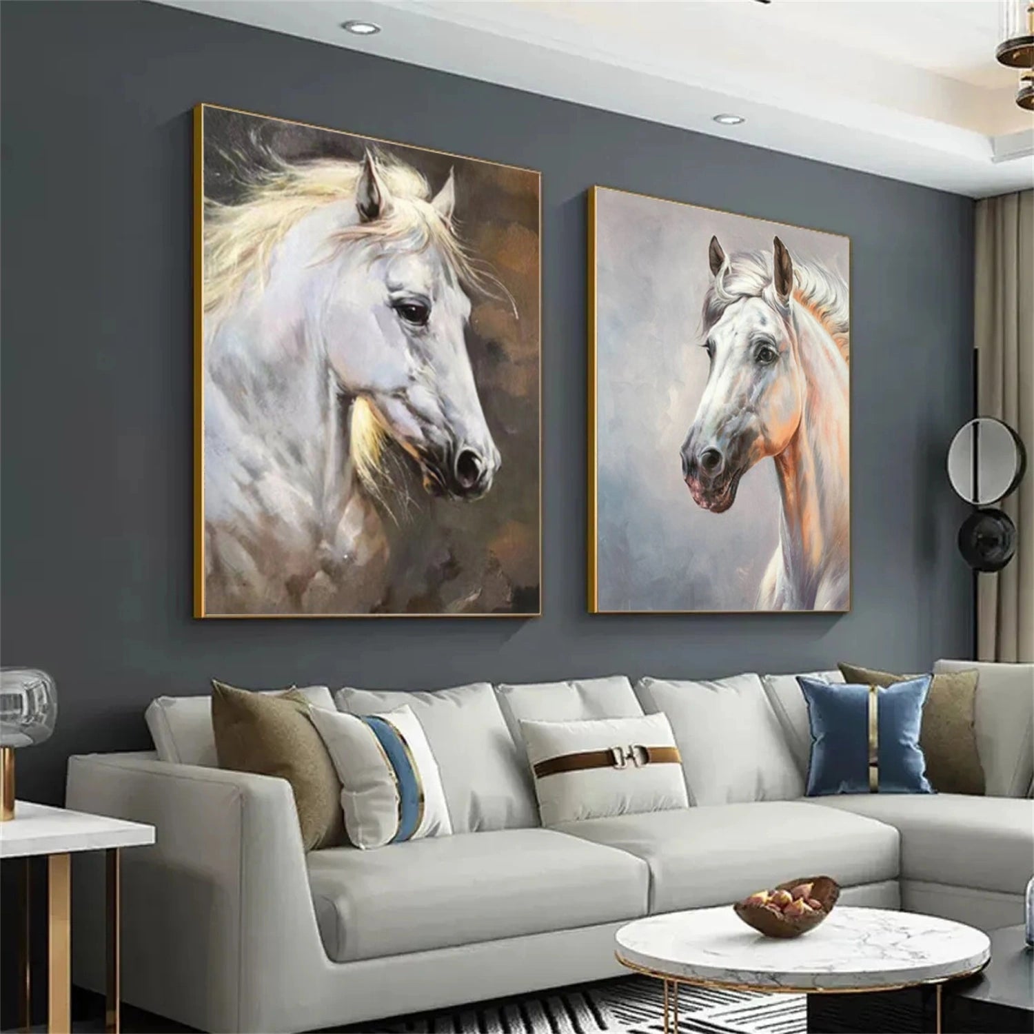Abstract Animal Art Horse Wall Art Set of 2 #AT049