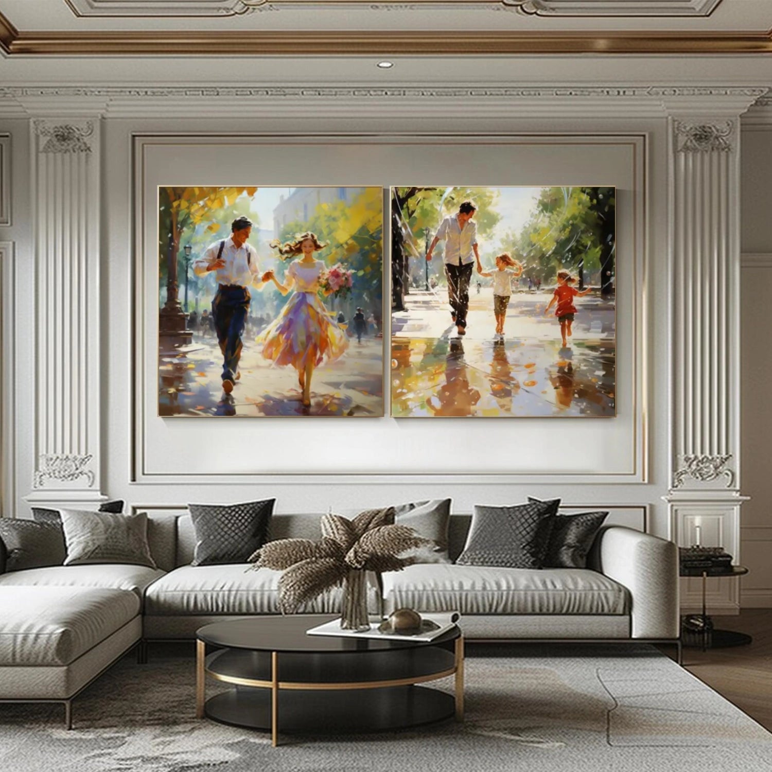 Colorful Abstract Portrait Textured Wall Art Set of 2 #WP012