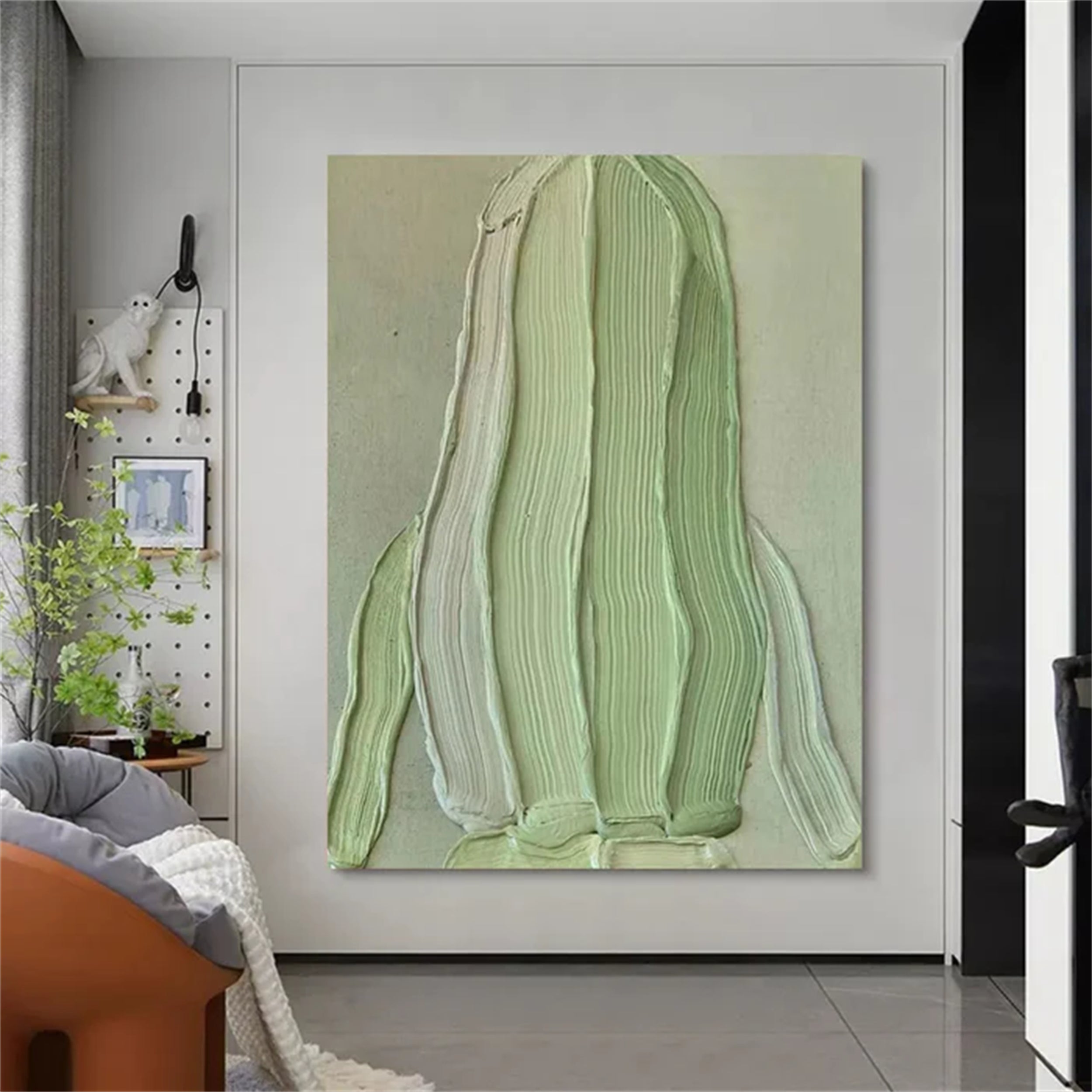 Green Textured Minimalist Wall Art #GT017