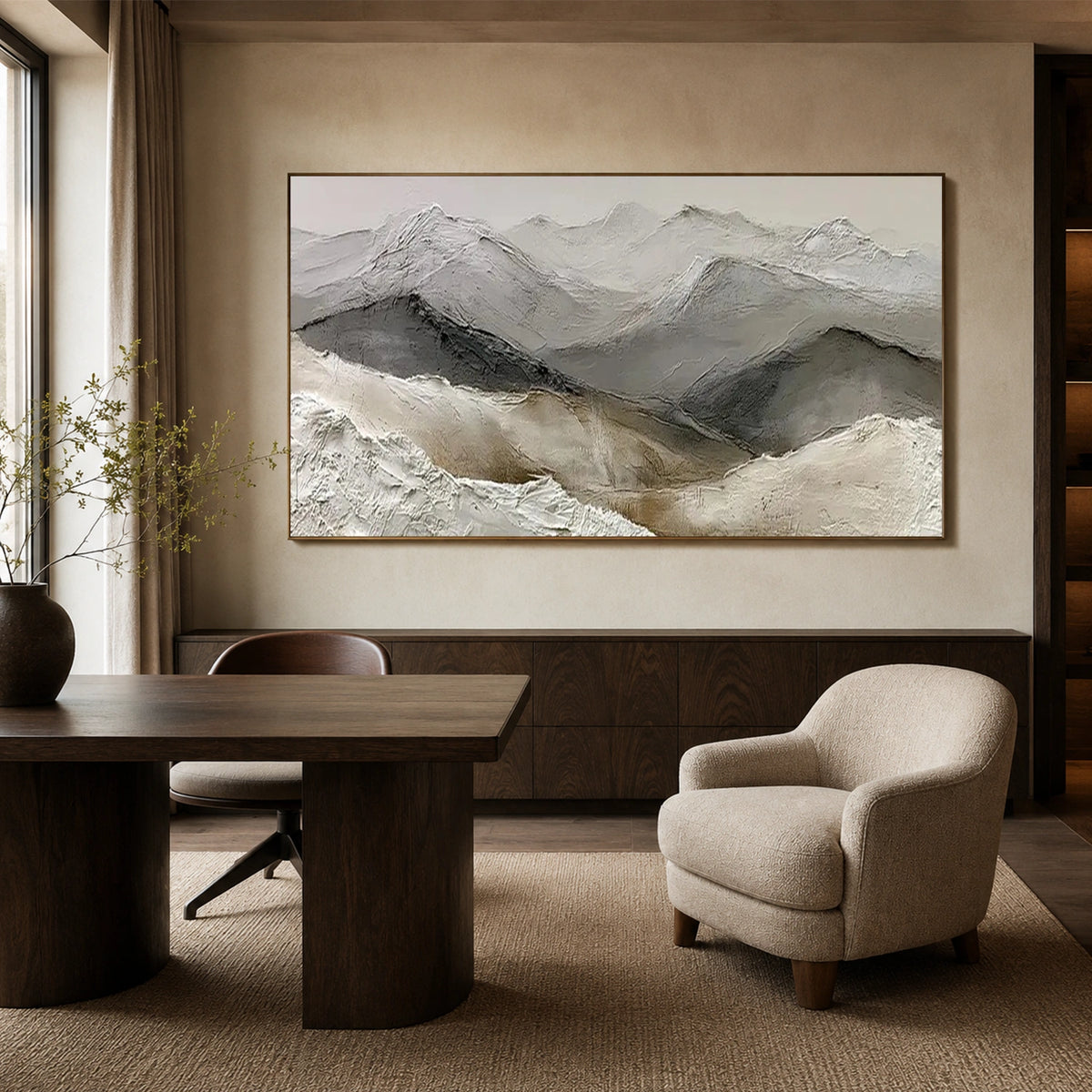Abstract Mountain Textured Canvas Art #WT274