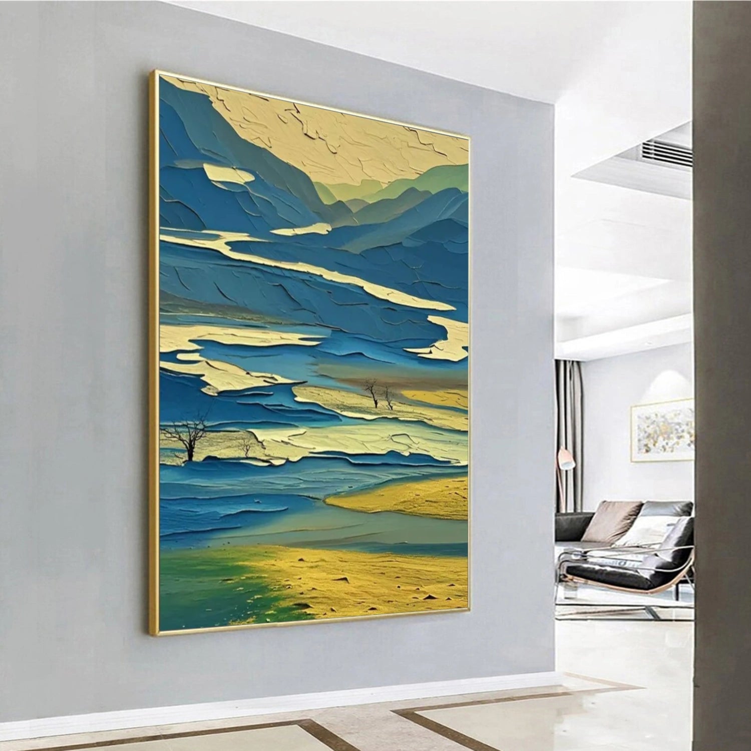 Abstract Mountain Textured Canvas Art #WT213