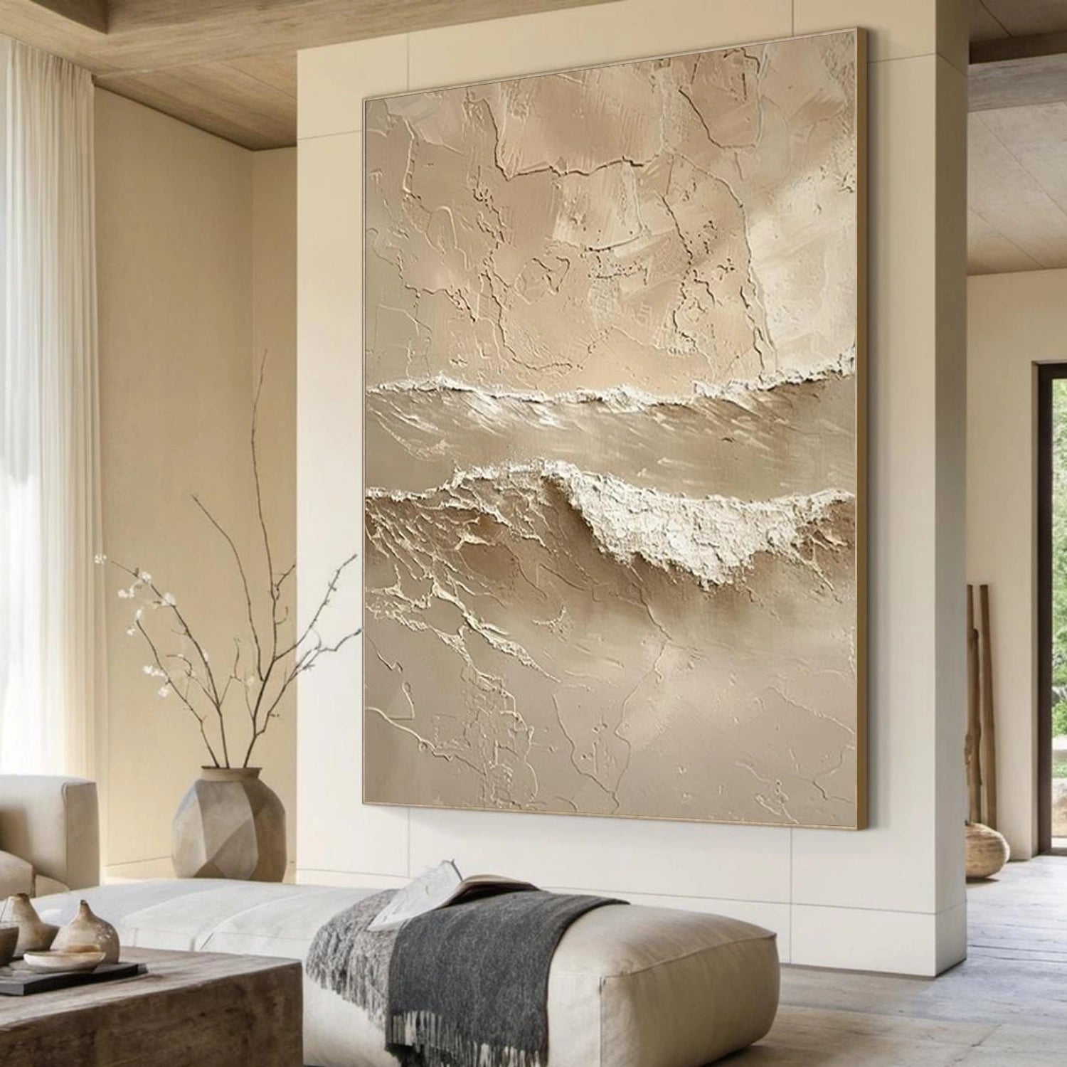 Sky And Ocean Abstract Textured Wall Art #SO378