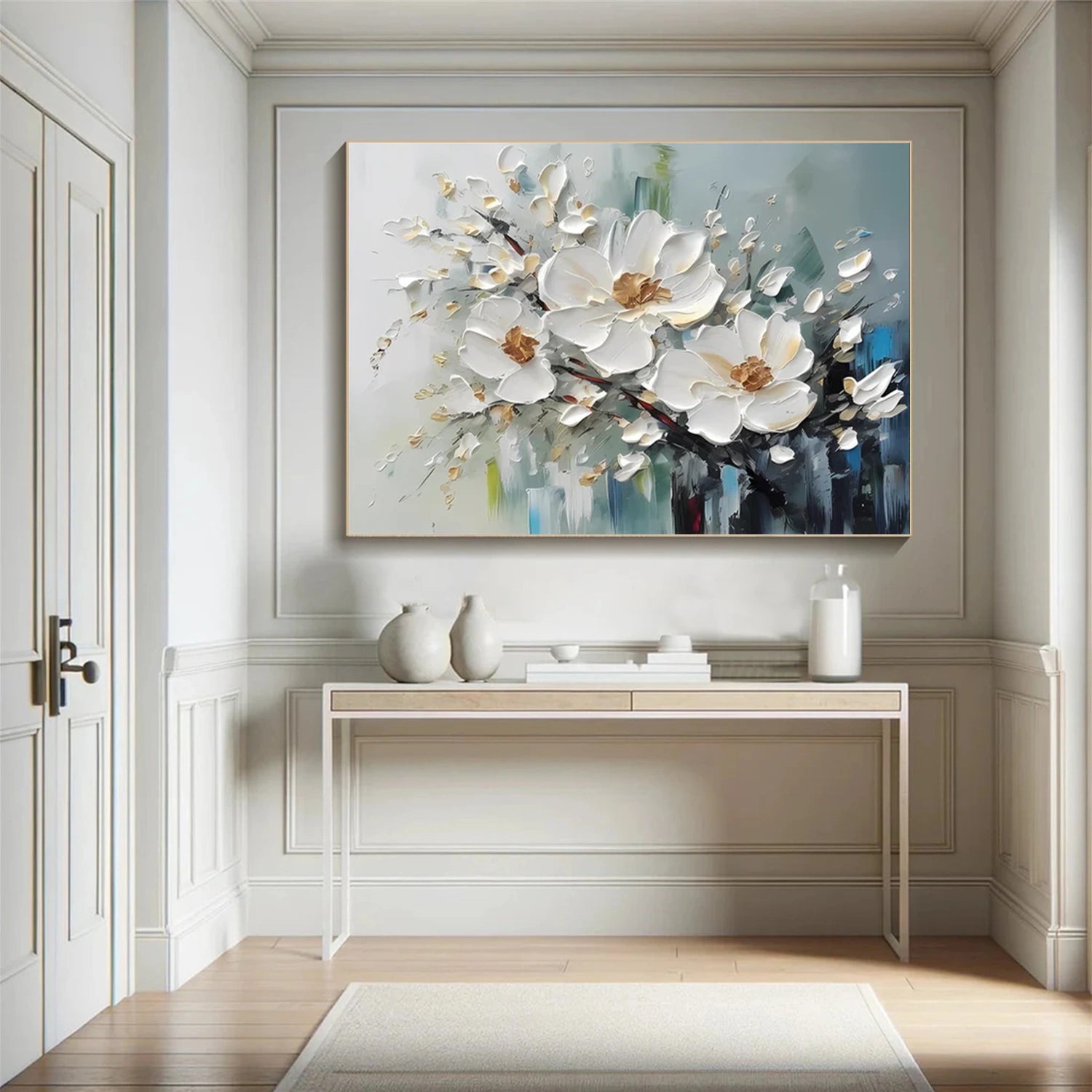 Tree And Flower Abstract Textured Wall Art #TF113