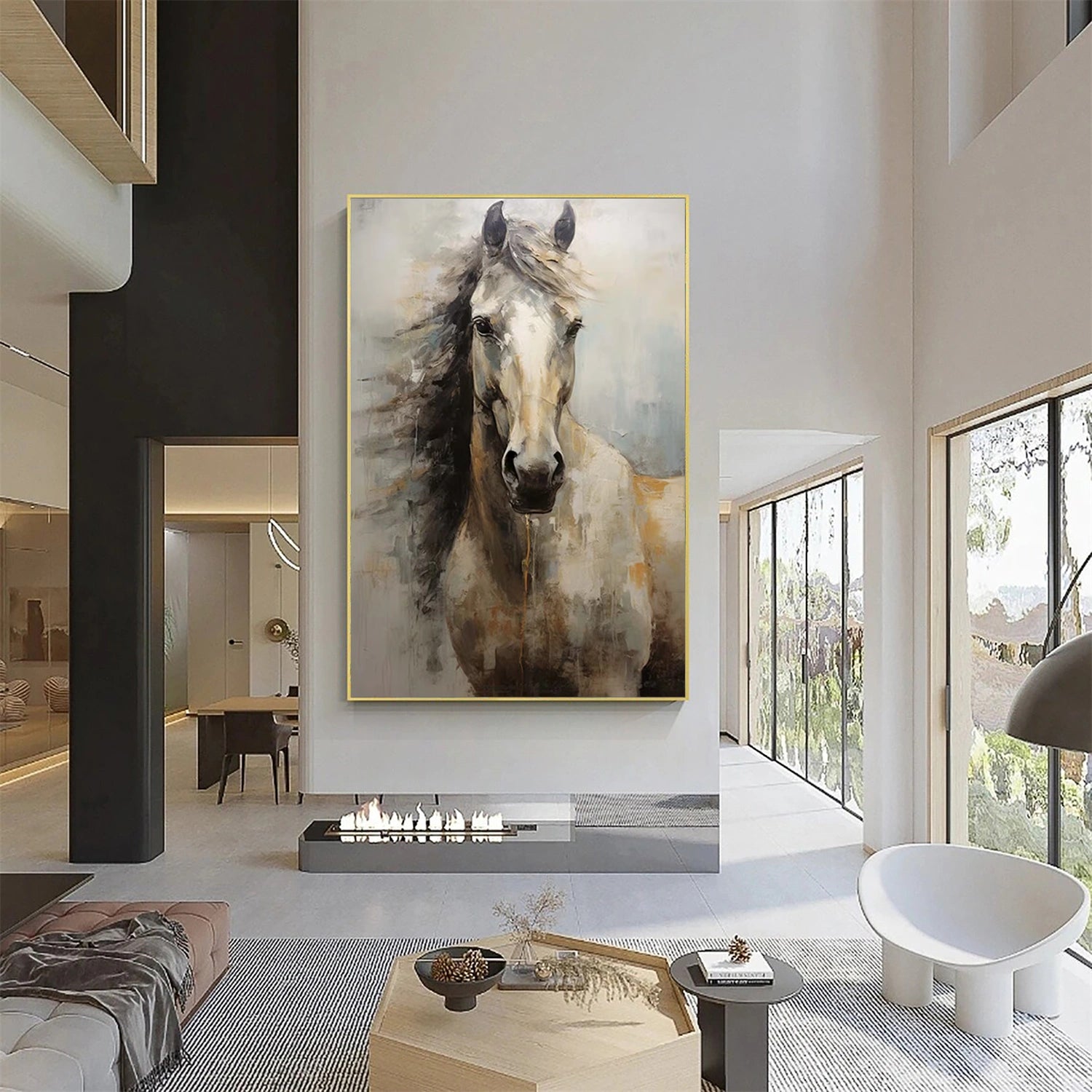 Abstract Animal Art Horse Wall Art #AT033