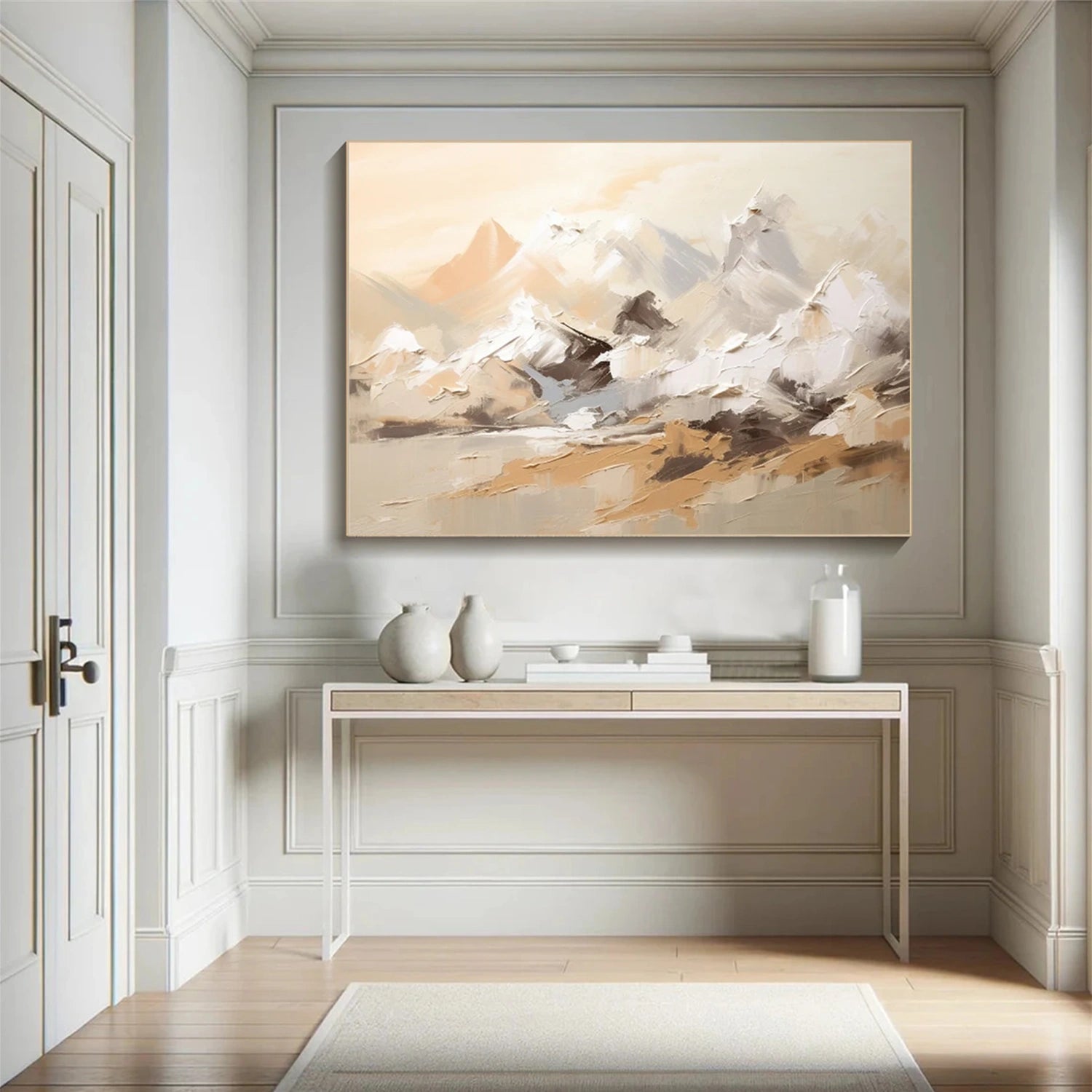 Beige & Brown Textured Minimalist Wall Art #BM033