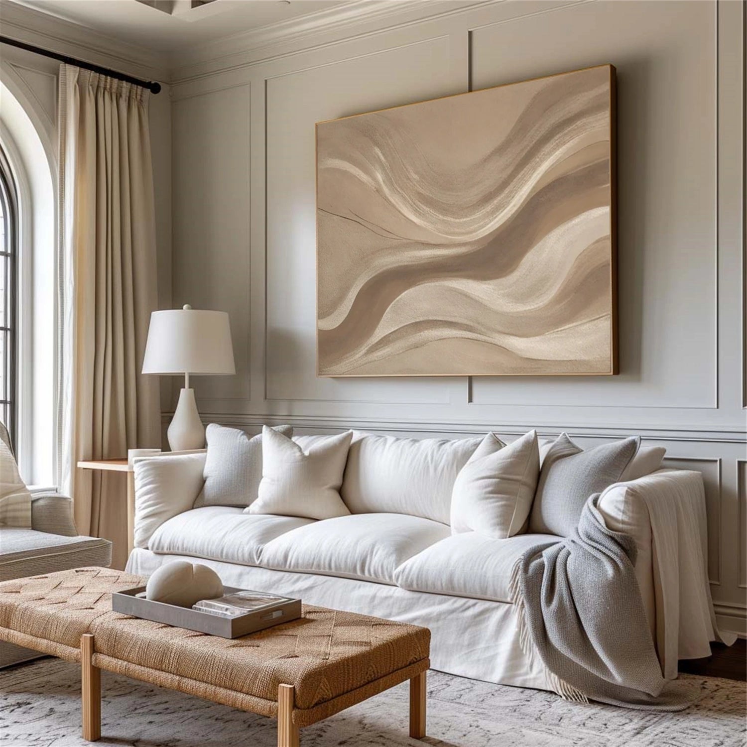 Beige and Brown Abstract Wall Art #AW179