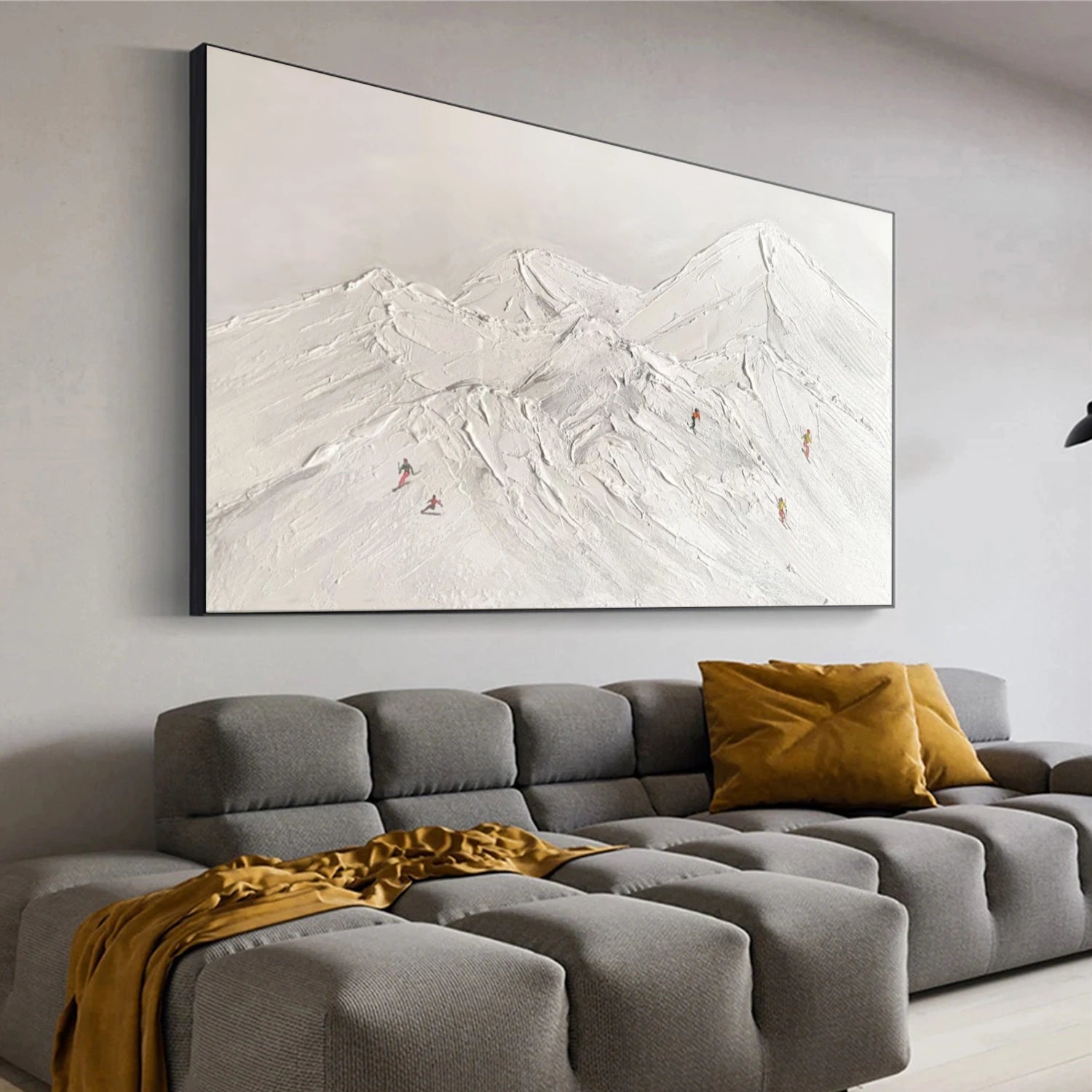 Skiing Sport Textured Wall Art #BA025