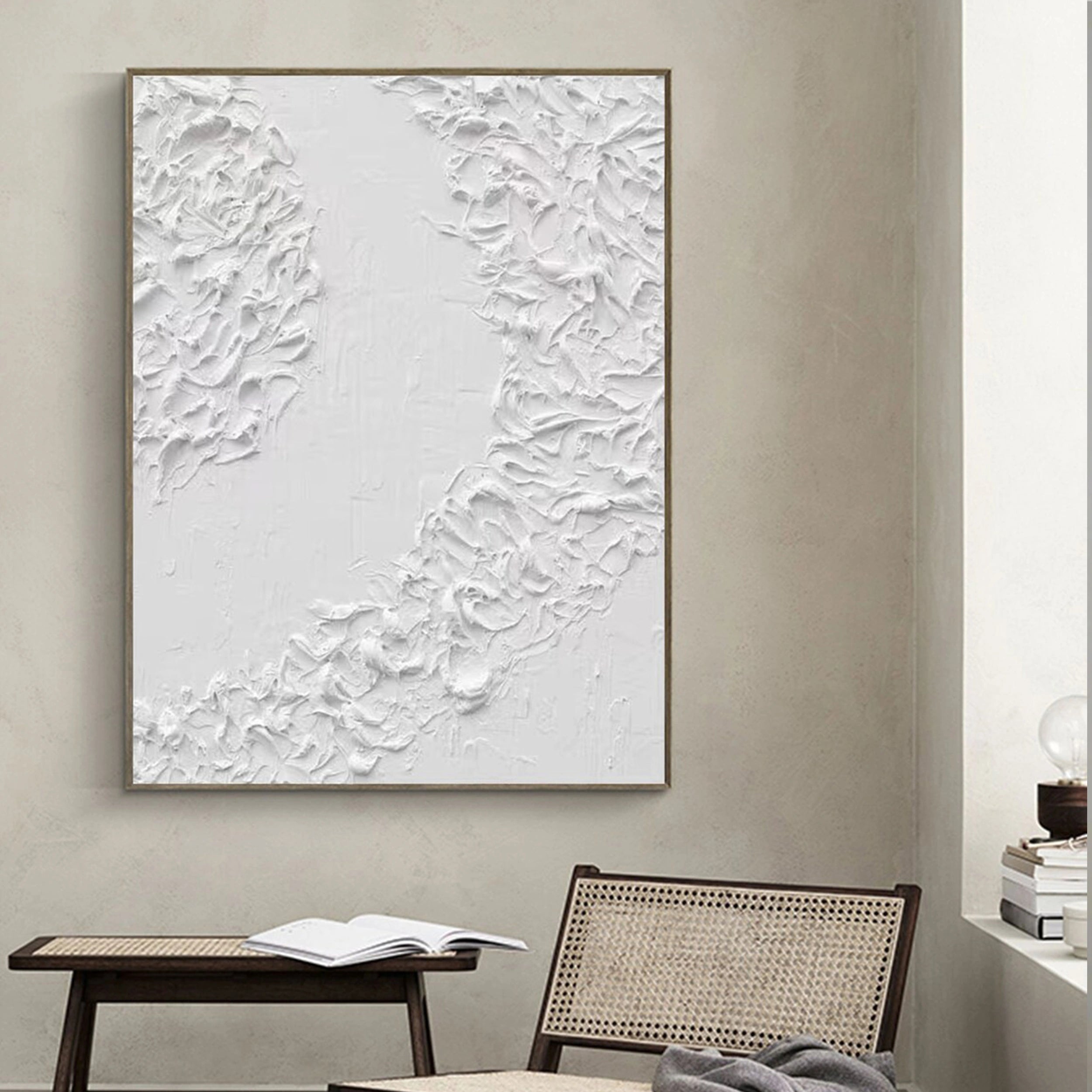White Textured Minimalist Wall Art #WT057