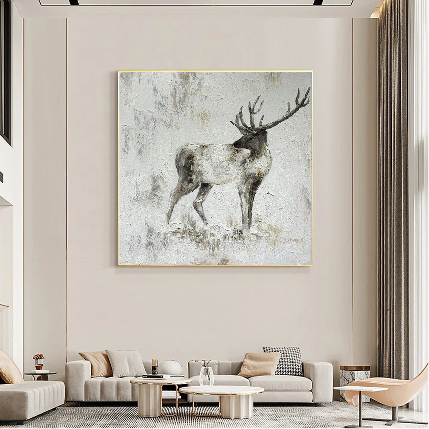 Abstract Animal Art Cervus elaphus Wall Art #AT038