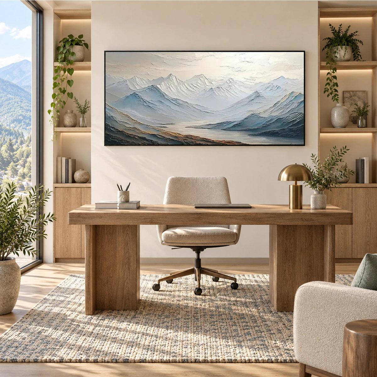 Abstract Mountain Textured Canvas Art #WT273