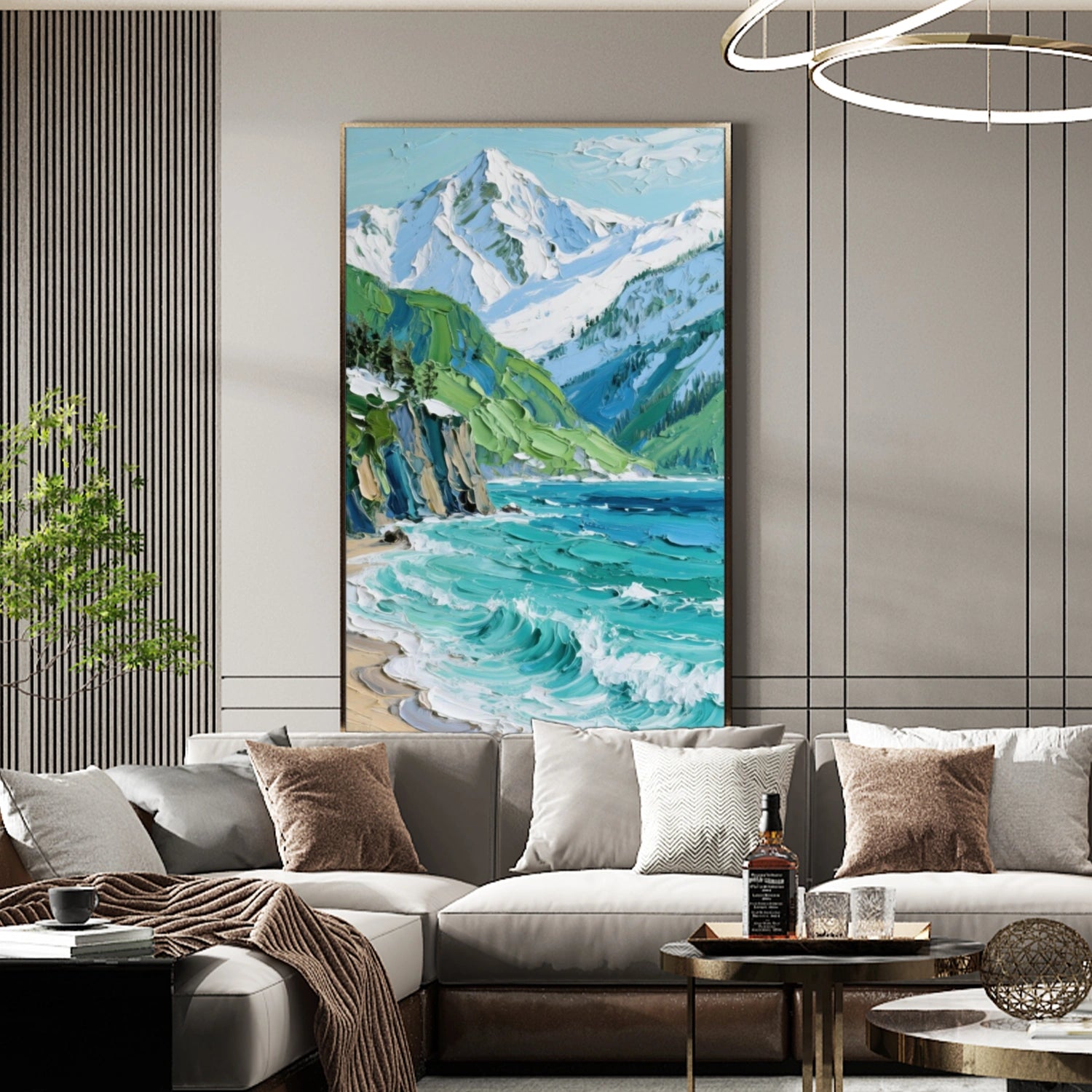 Colorful Abstract Mountain Textured Canvas Art #WT200