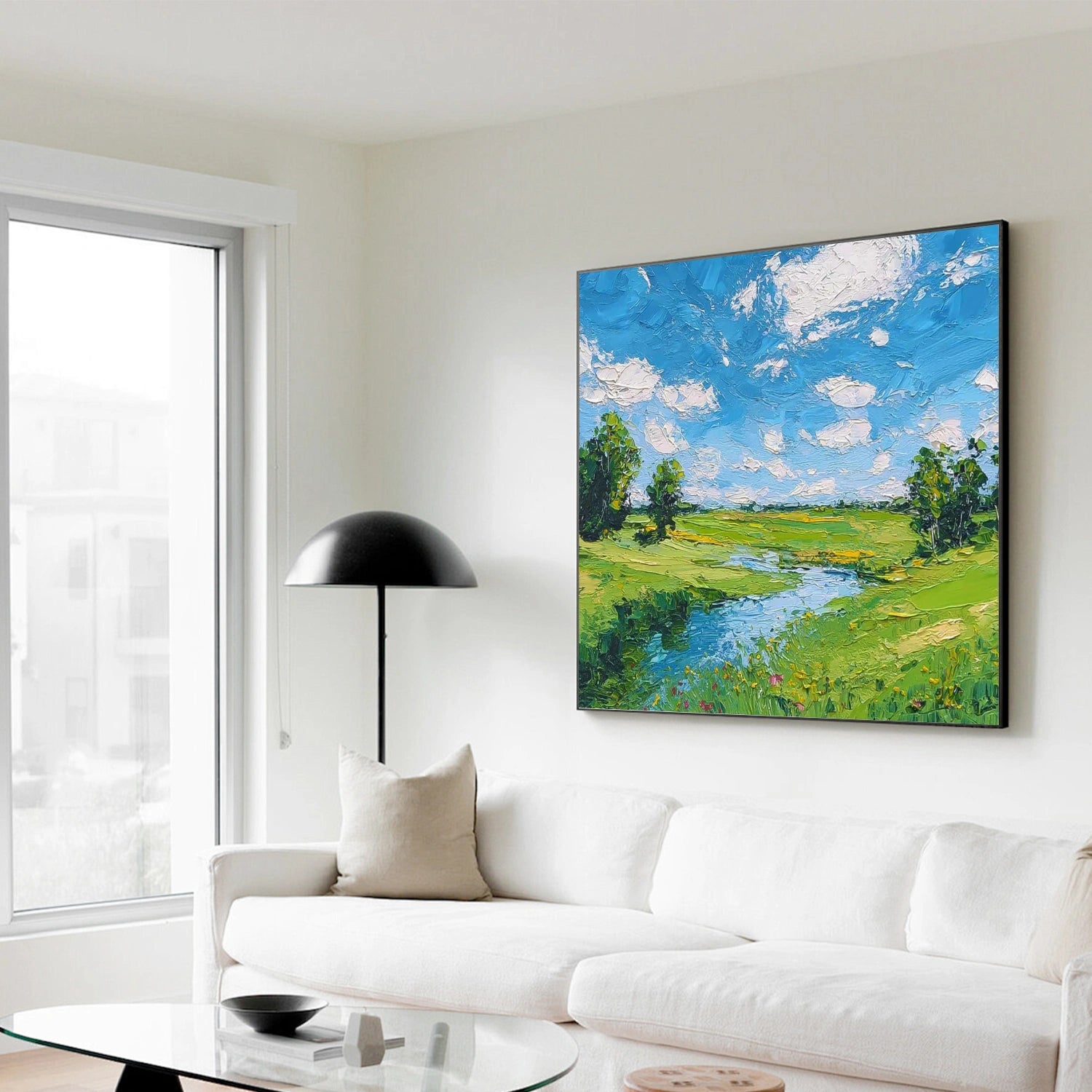 Sky And Ocean Abstract Textured Wall Art #SO363