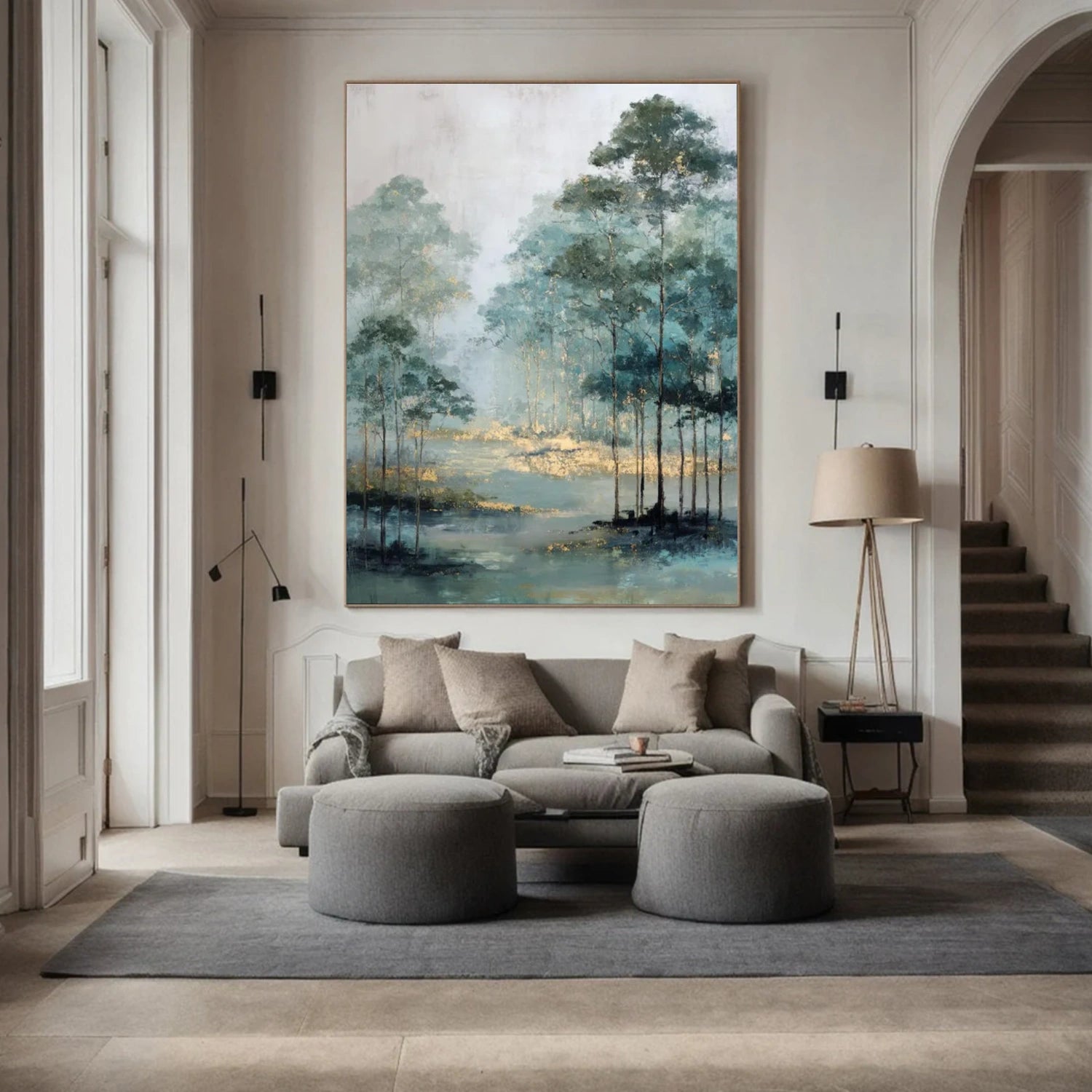 Tree And Flower Abstract Wall Art #TF141