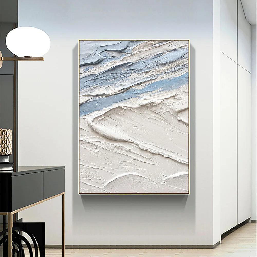 White Textured Minimalist Wall Art #WT173