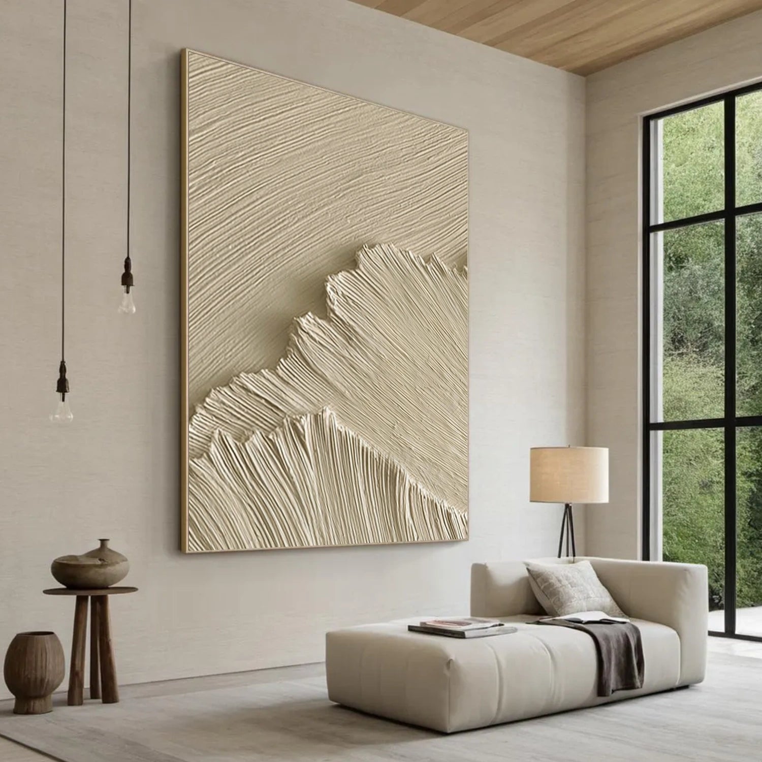 Beige Textured Minimalist Wall Art #WT245