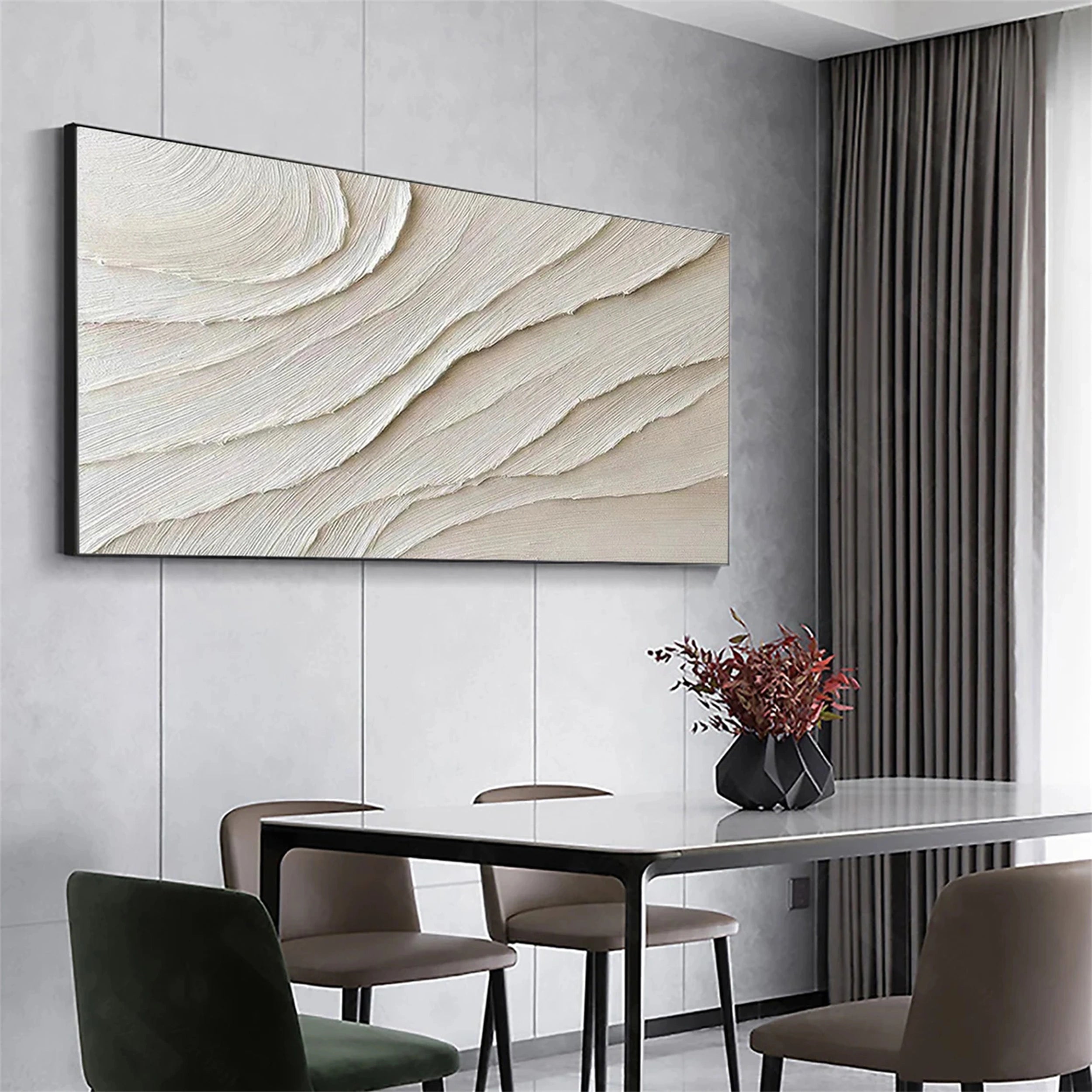 White Textured Minimalist Wall Art #WT170