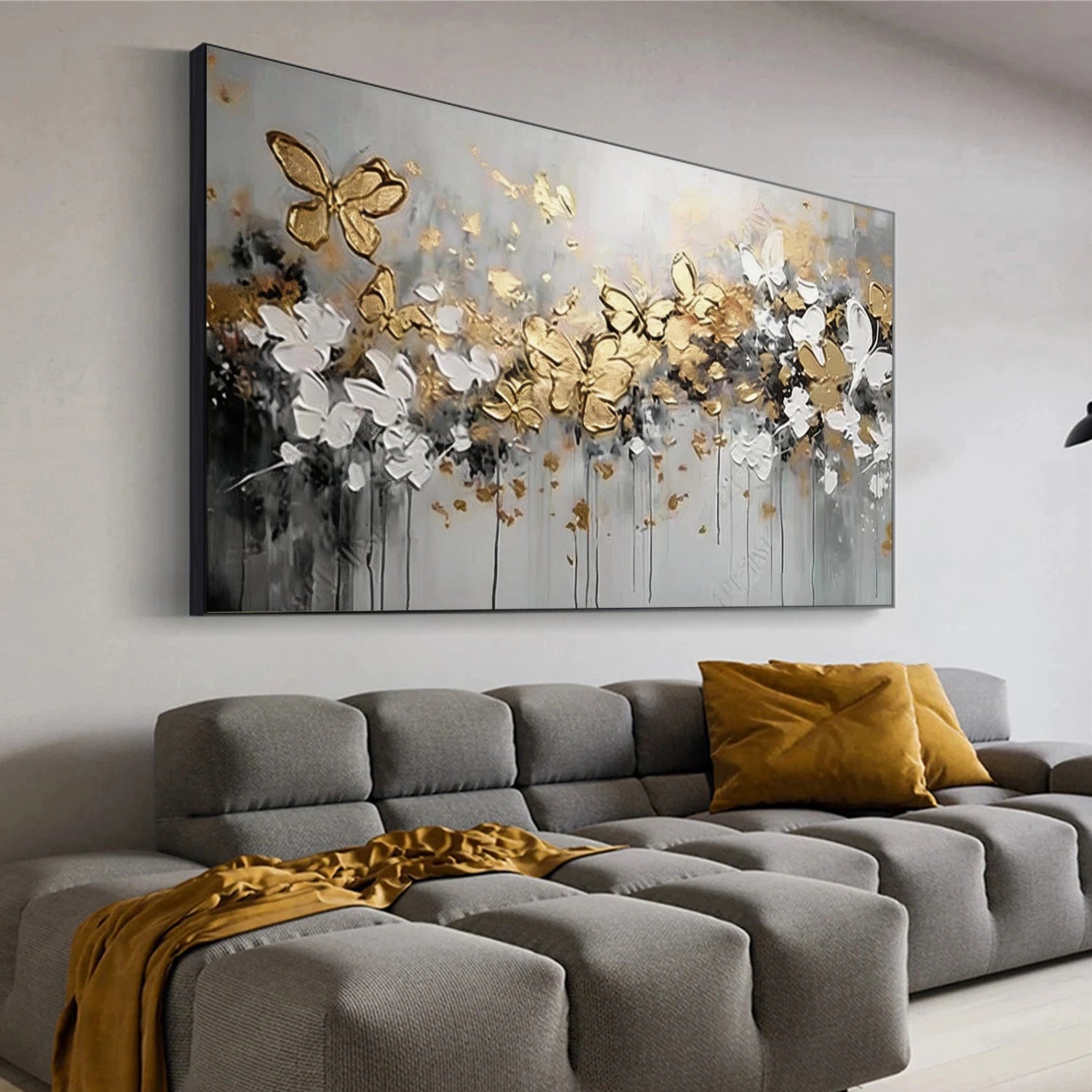 Tree And Flower Abstract Textured Wall Art #TF213