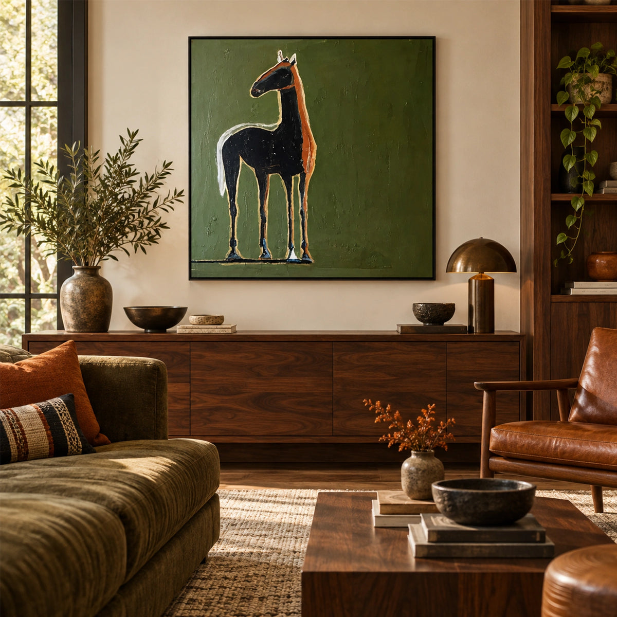 Abstract Animal Art Horse Wall Art #AT097
