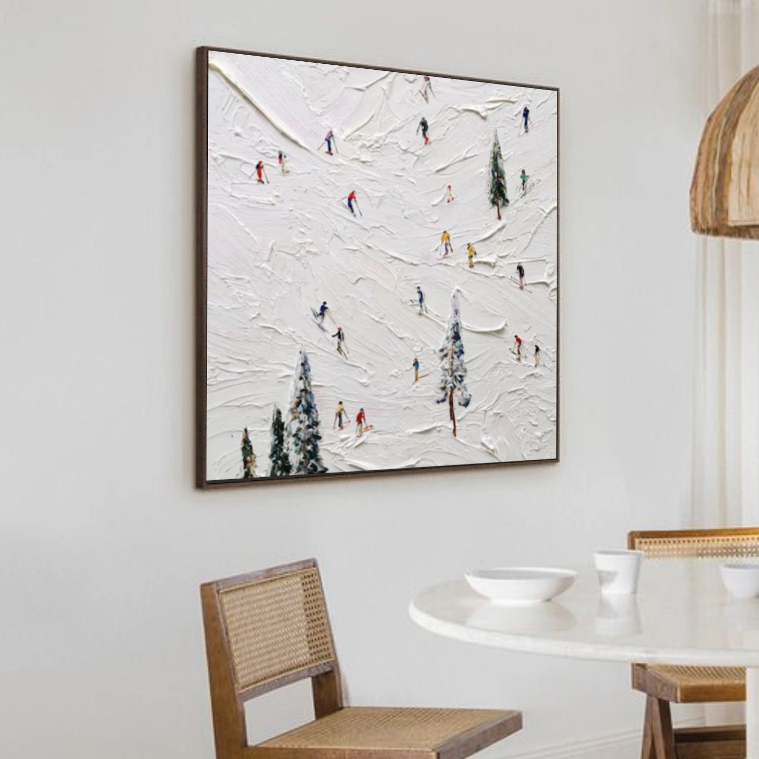 Skiing Sport Textured Wall Art #BA019