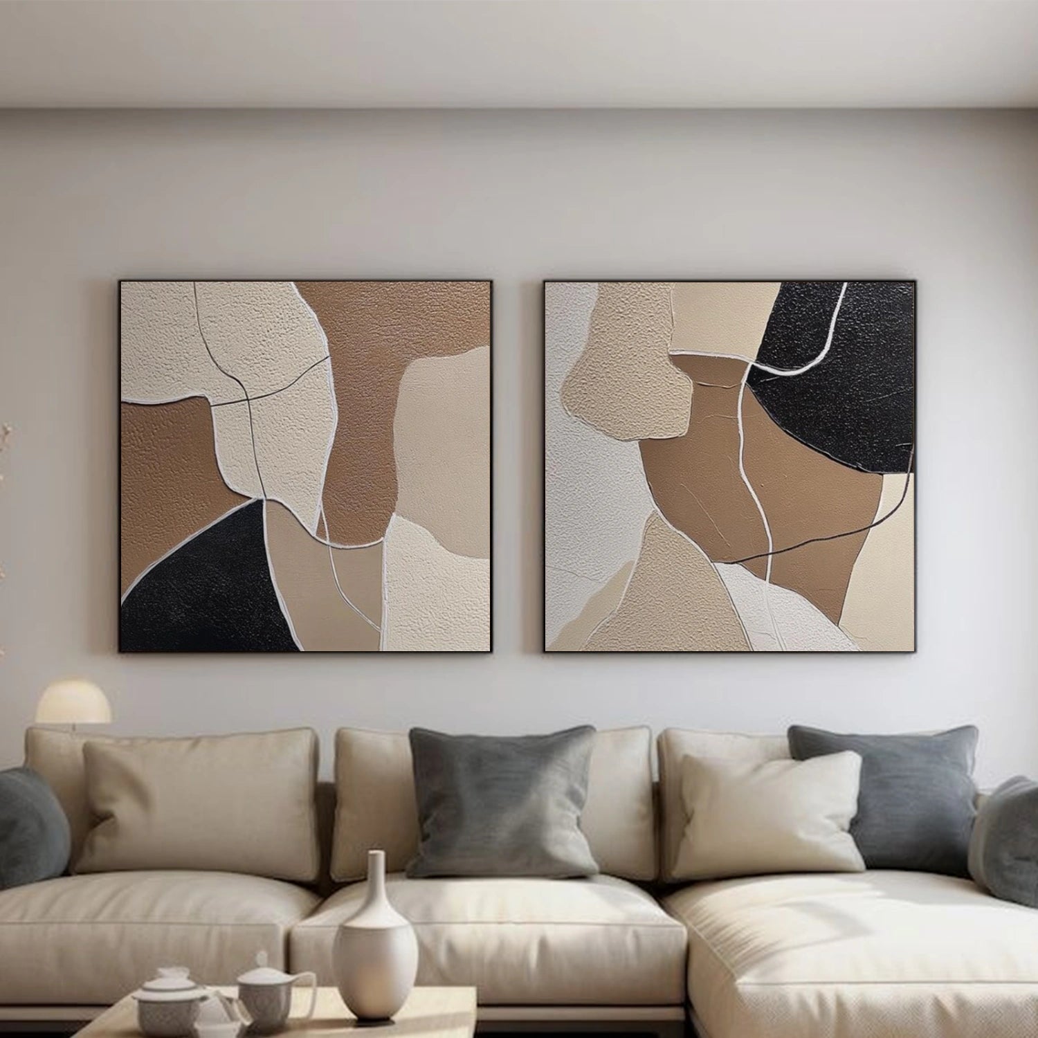 Abstract Textured Wall Art Set of 2 #AW157