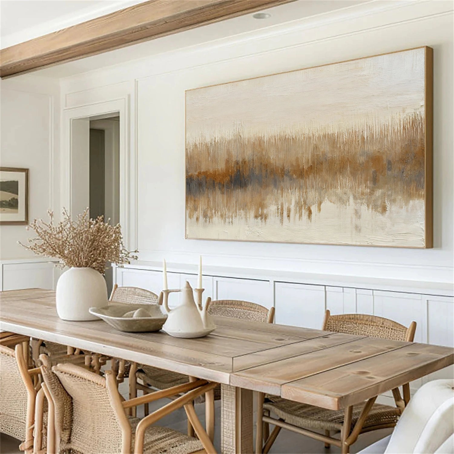 Beige and Brown Abstract Wall Art #AW194