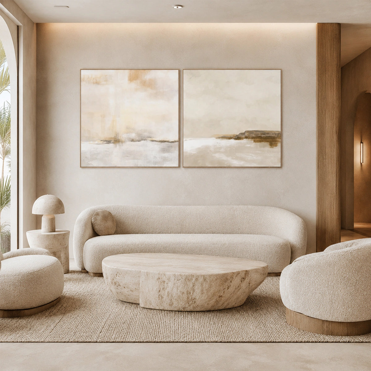 Sky And Ocean Abstract Wall Art Set of 2 #SO445