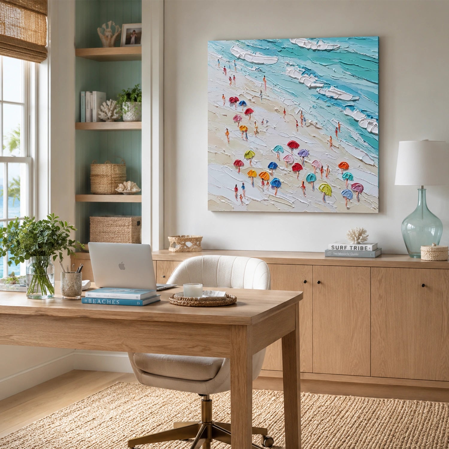 Sky And Ocean Abstract Textured Wall Art #SO425