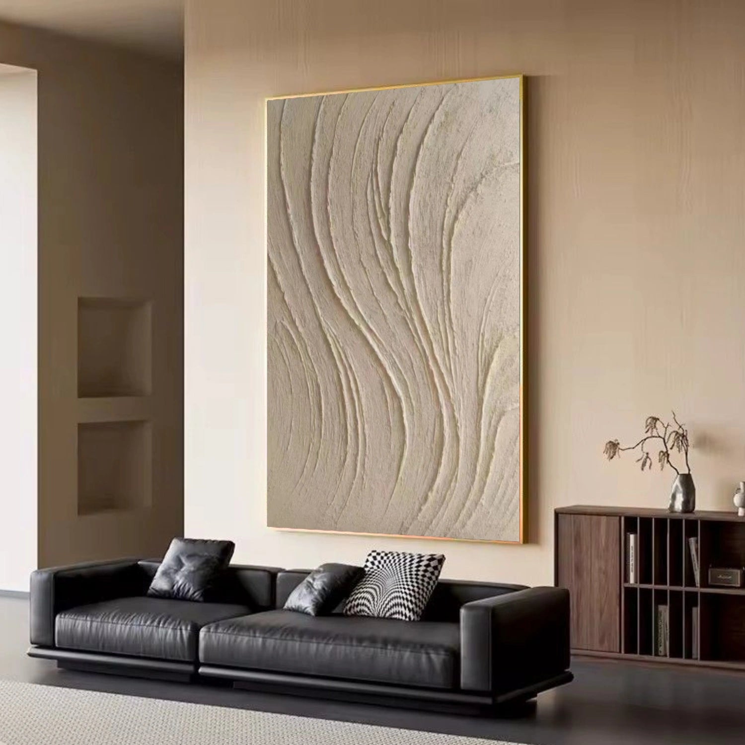 Beige Textured Minimalist Wall Art #BM039