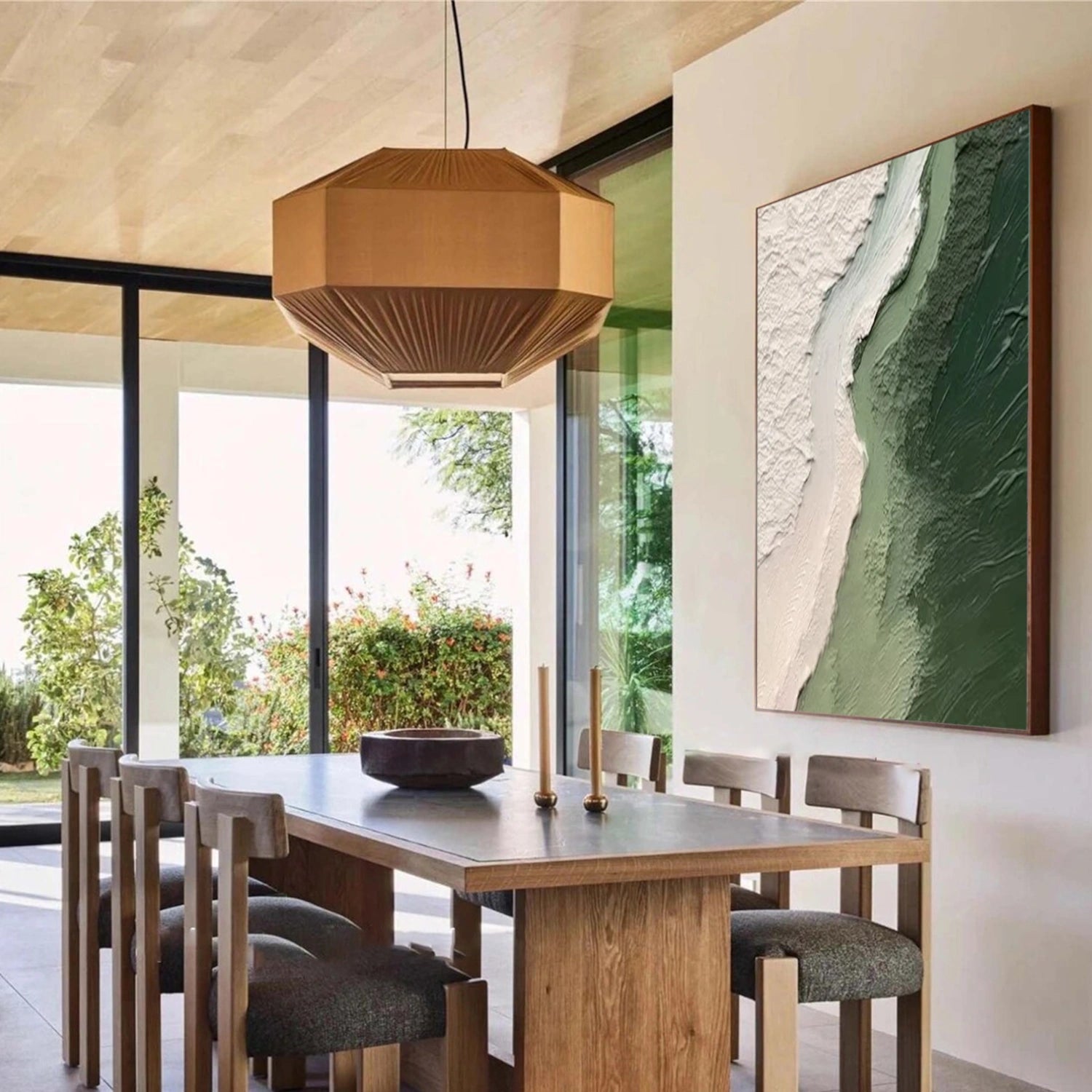 Green Textured Minimalist Wall Art #GT050