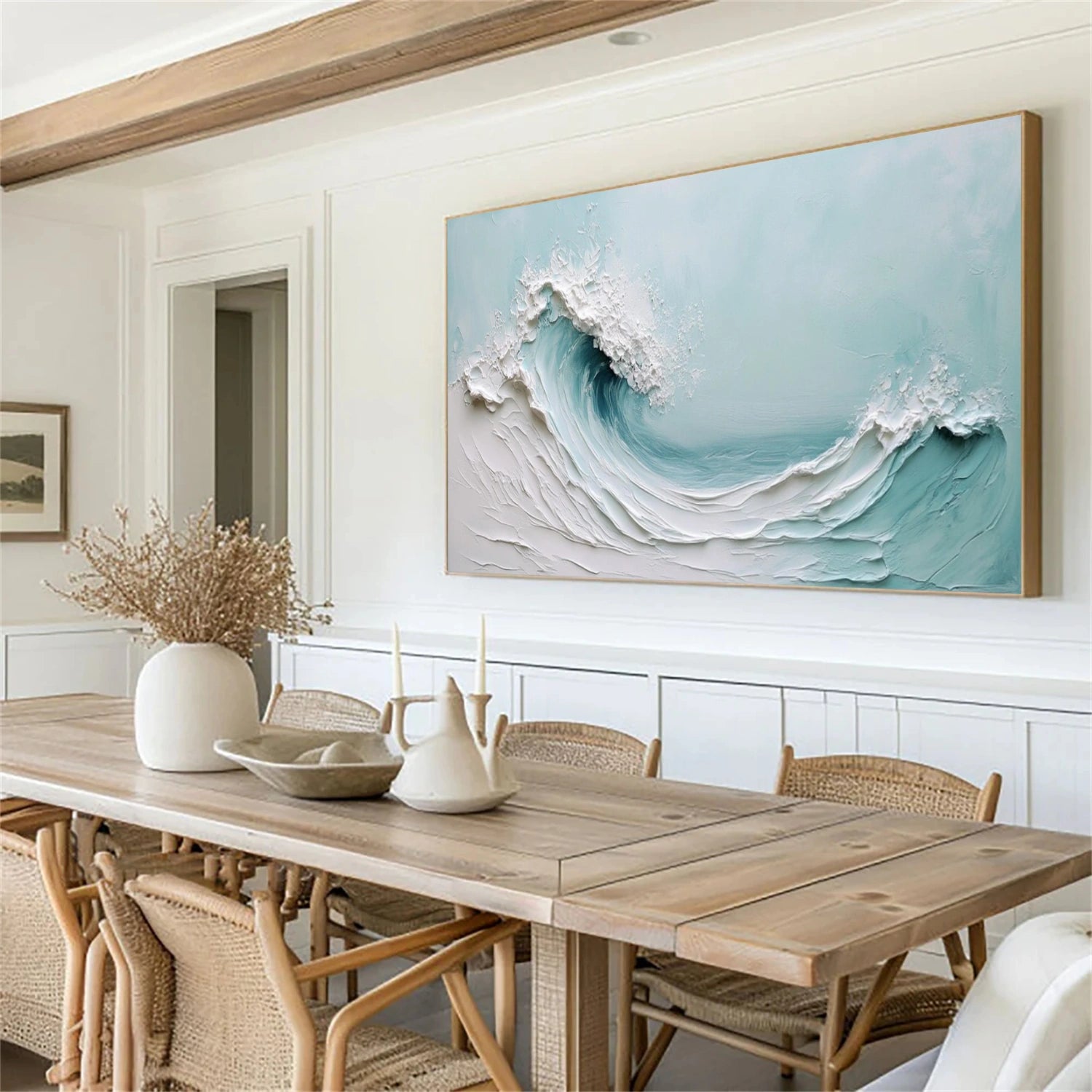 Sky And Ocean Abstract Textured Wall Art #SO352