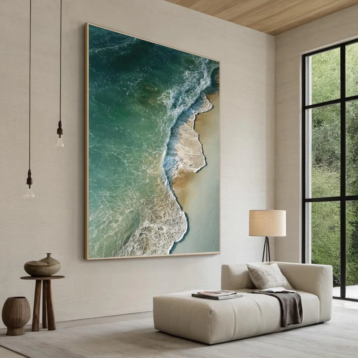 Sky And Ocean Abstract Textured Wall Art #SO368