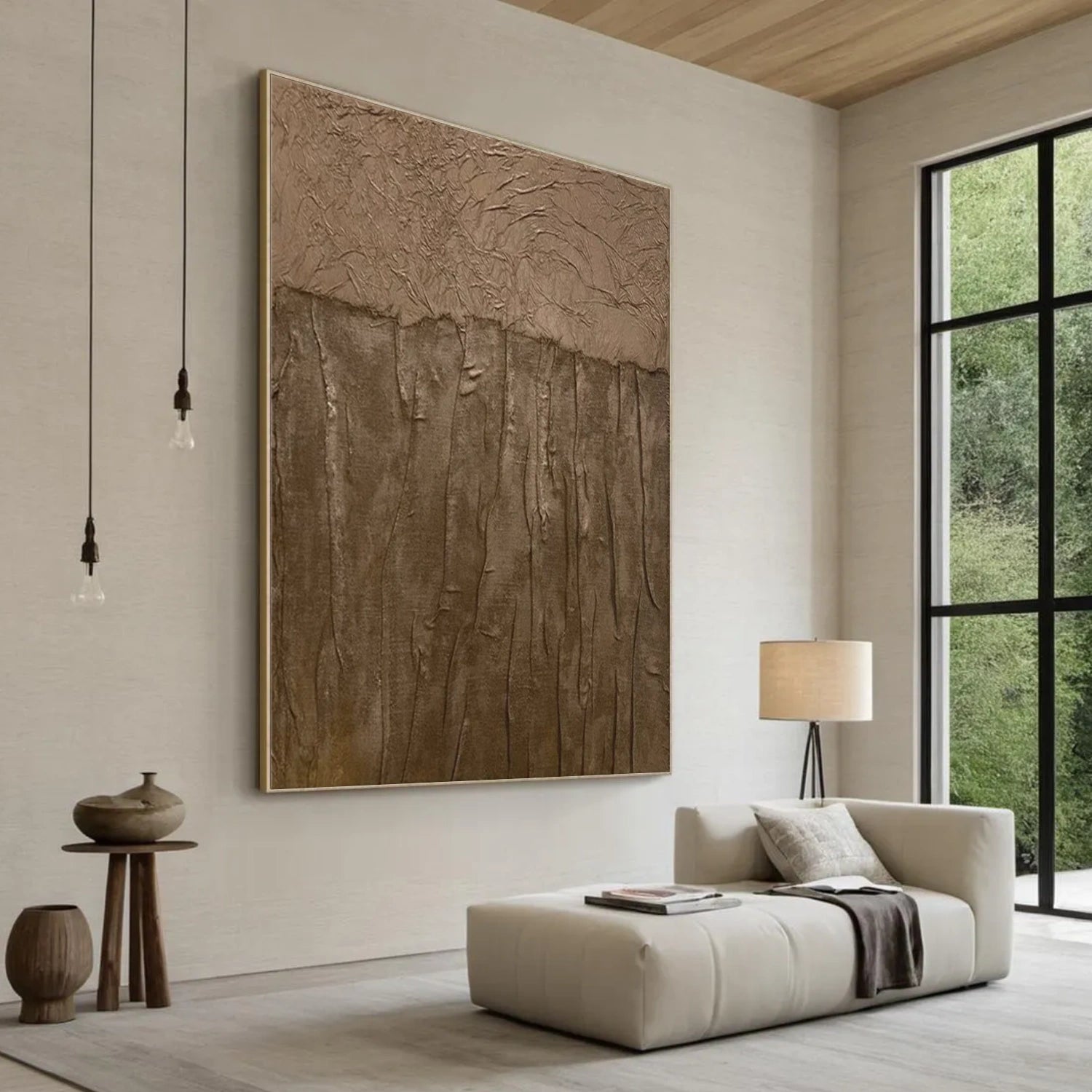 Brown Abstract Textured Wall Art #AW174