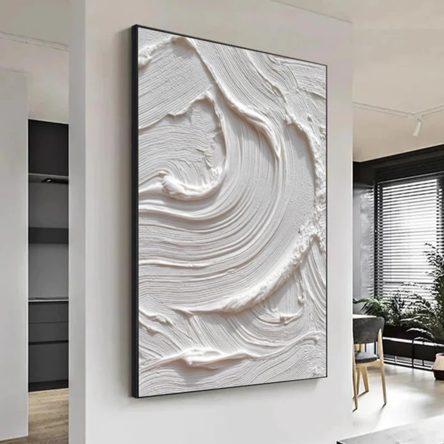 White Textured Minimalist Wall Art #WT250