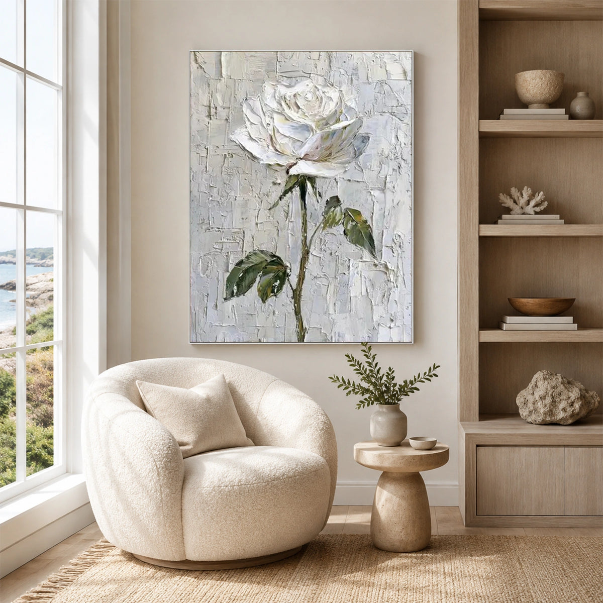 Tree And Flower Abstract Textured Wall Art #TF220