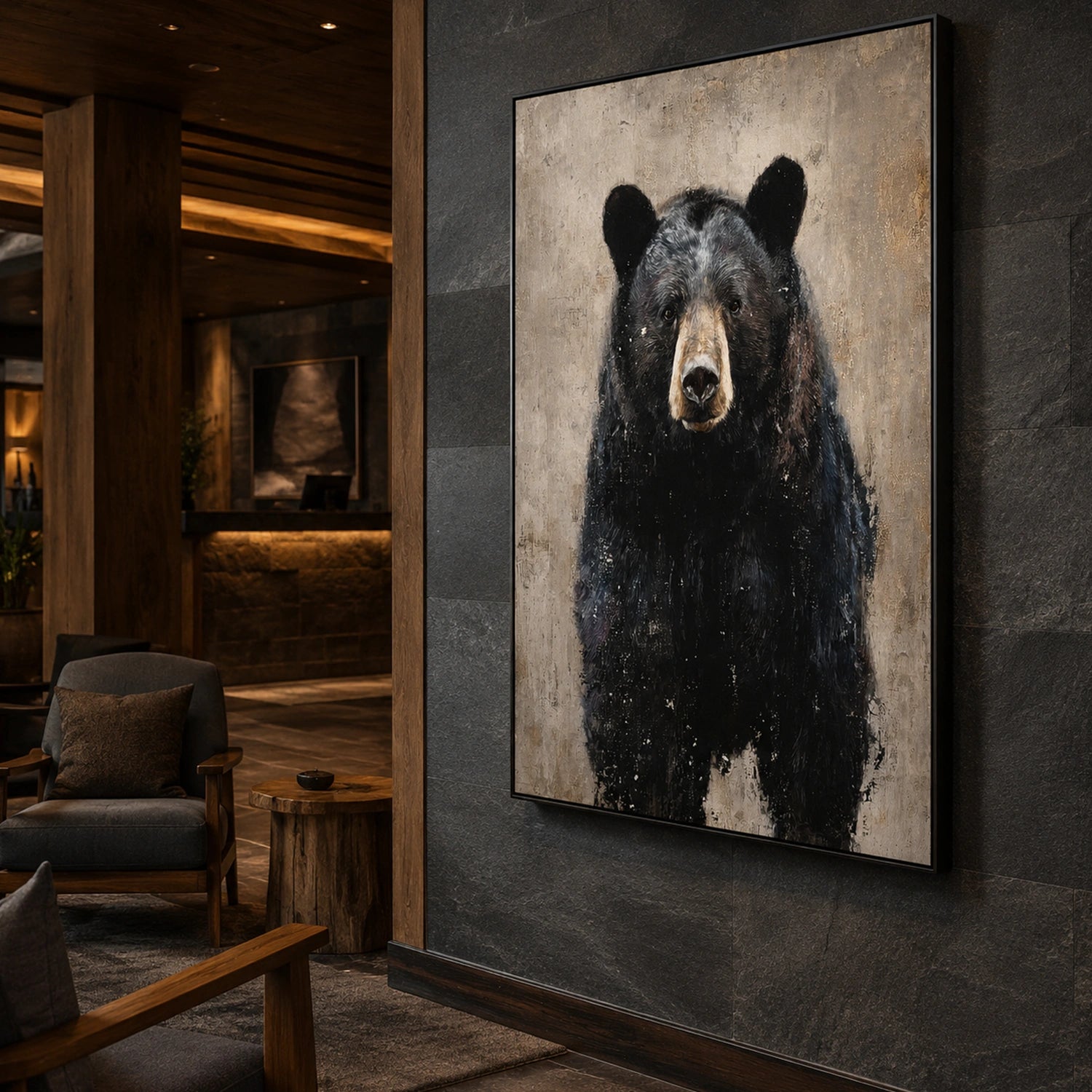 Abstract Animal Art Bear Wall Art #AT092