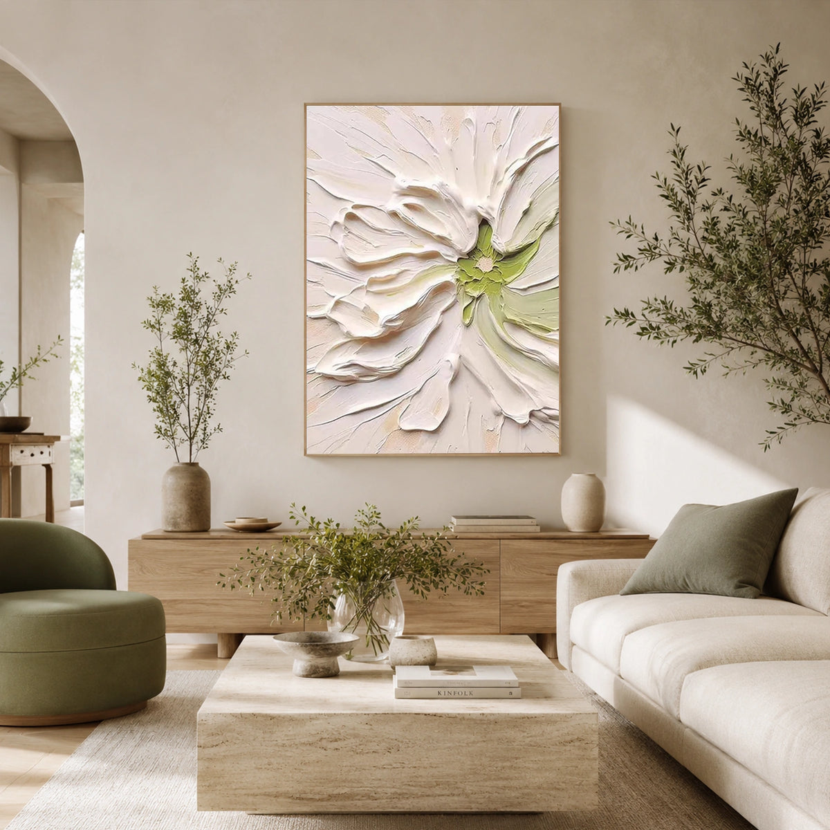 Tree And Flower Abstract Textured Wall Art #TF226