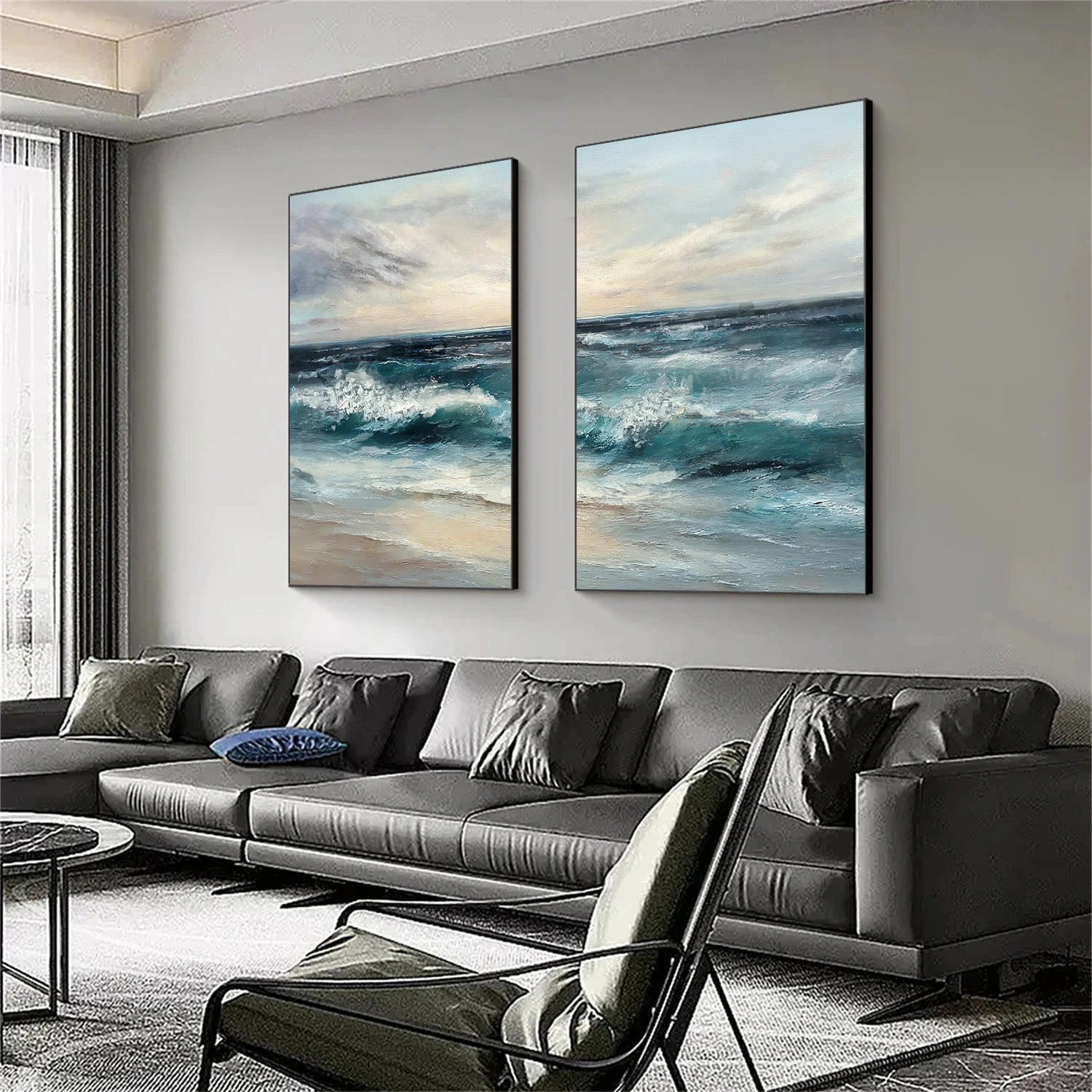 Sky And Ocean Abstract Wall Art Set of 2 #SO326