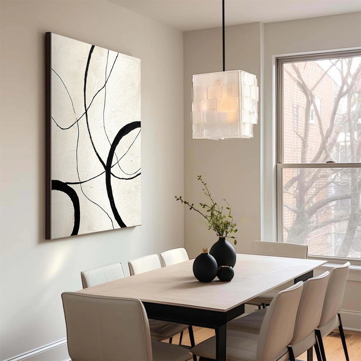Black and White Abstract Wall Art #AW245