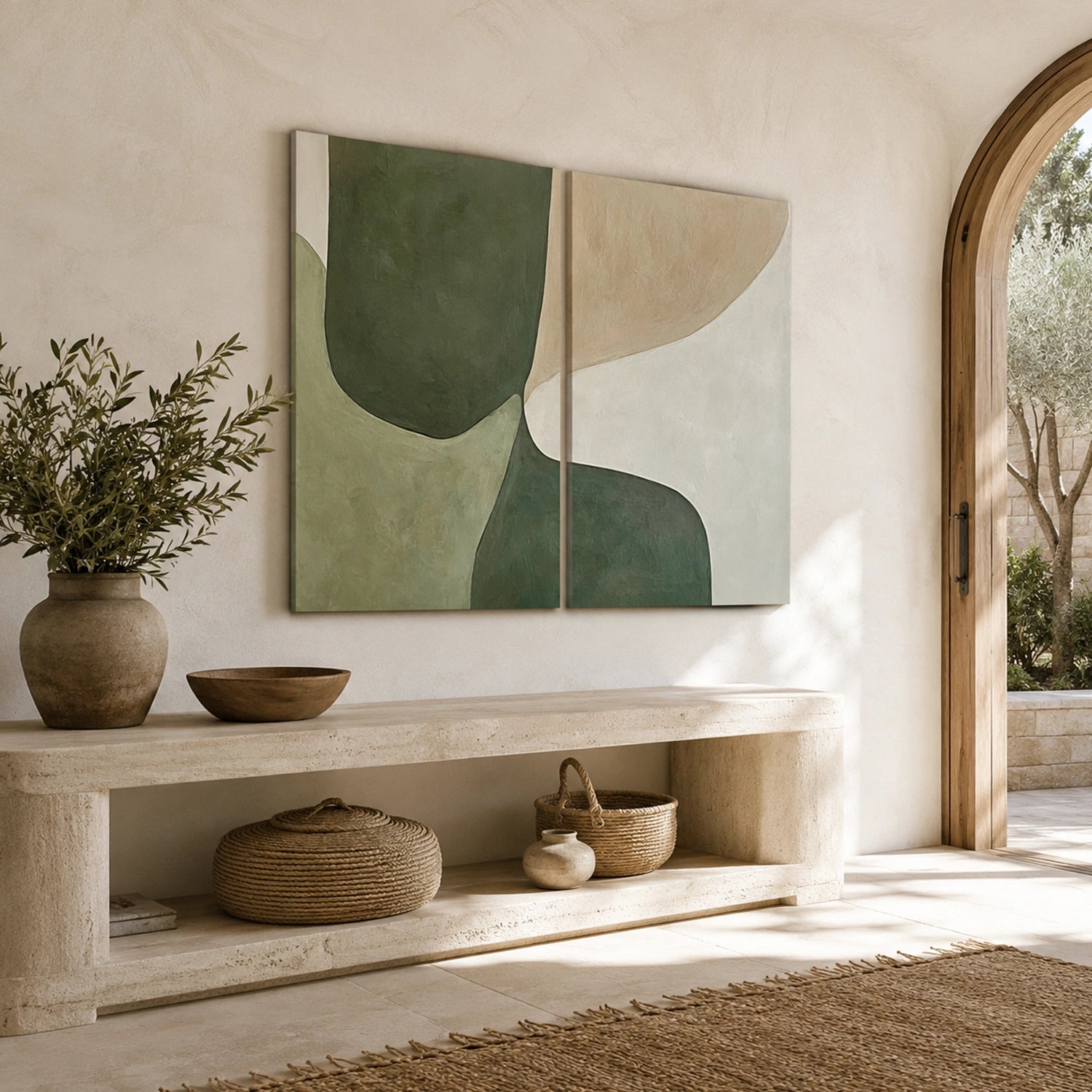 Green Minimalist Wall Art Set of 2 #GT058