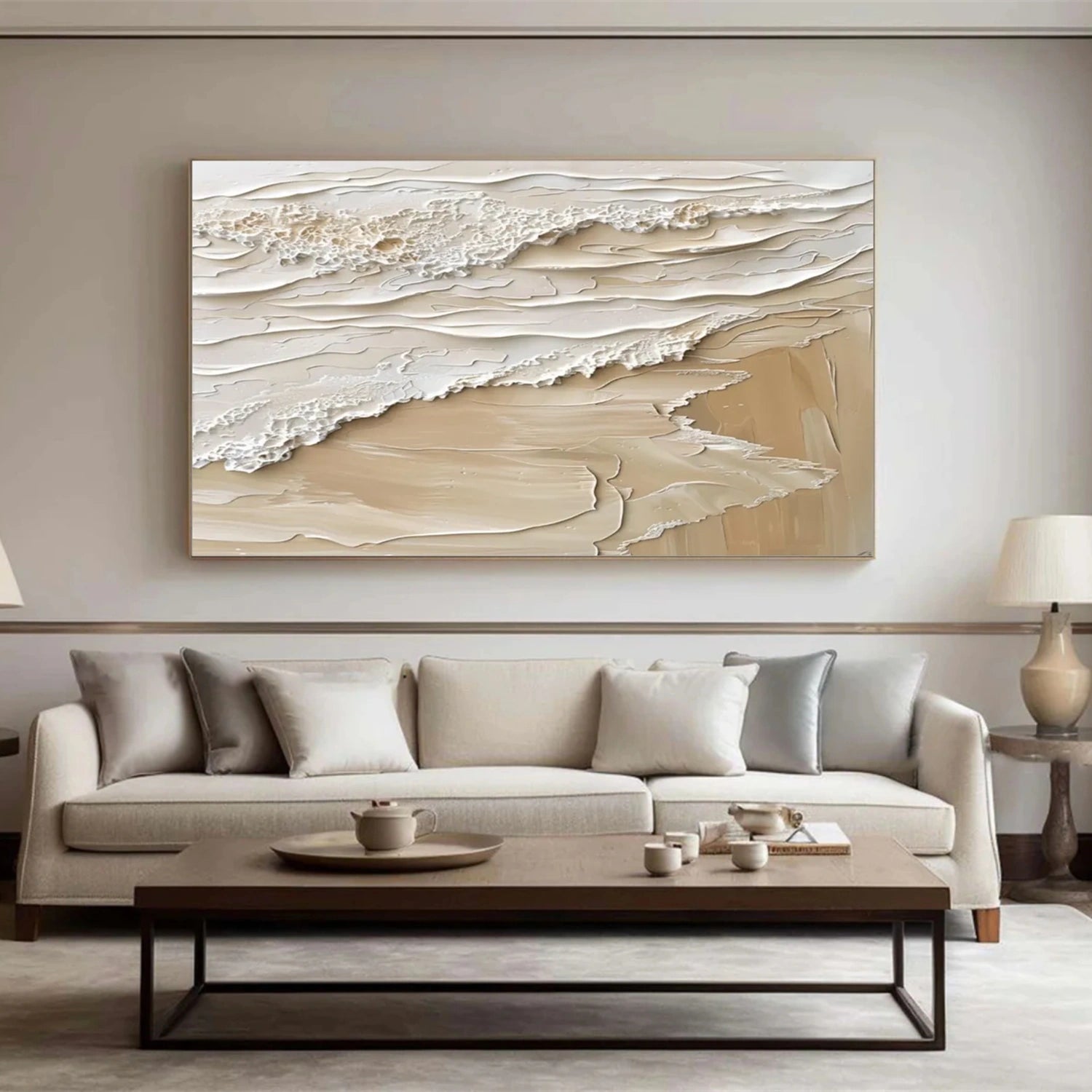 Sky And Ocean Abstract Textured Wall Art #SO315