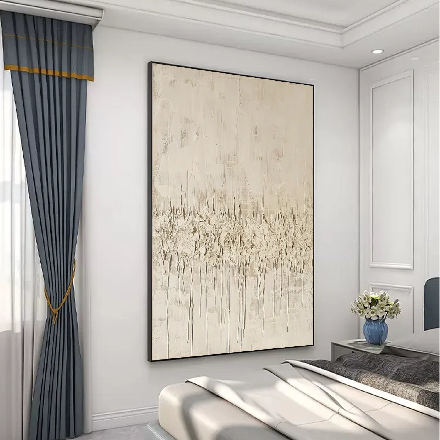 Beige Abstract Textured Wall Art #AW116