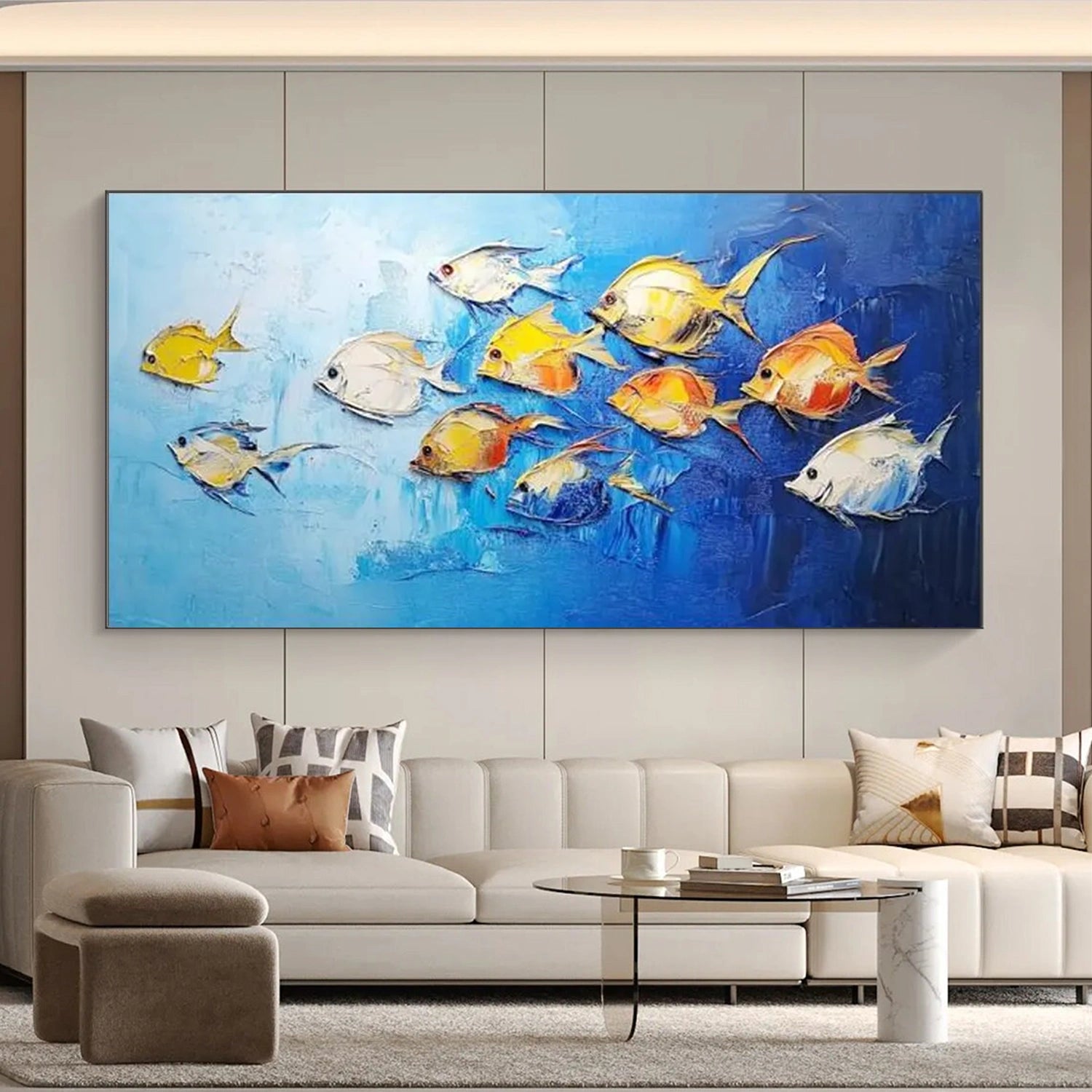Abstract Animal Art Fish Textured Wall Art #AT021