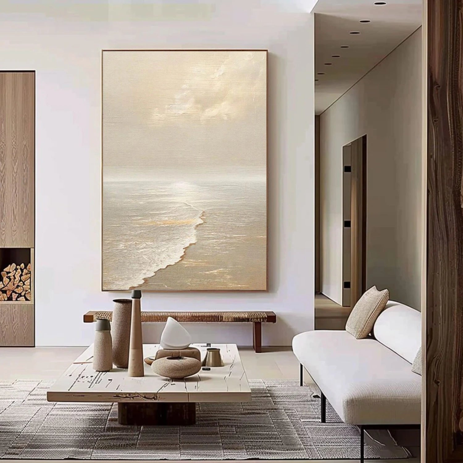 Sky And Ocean Abstract Textured Wall Art #SO296